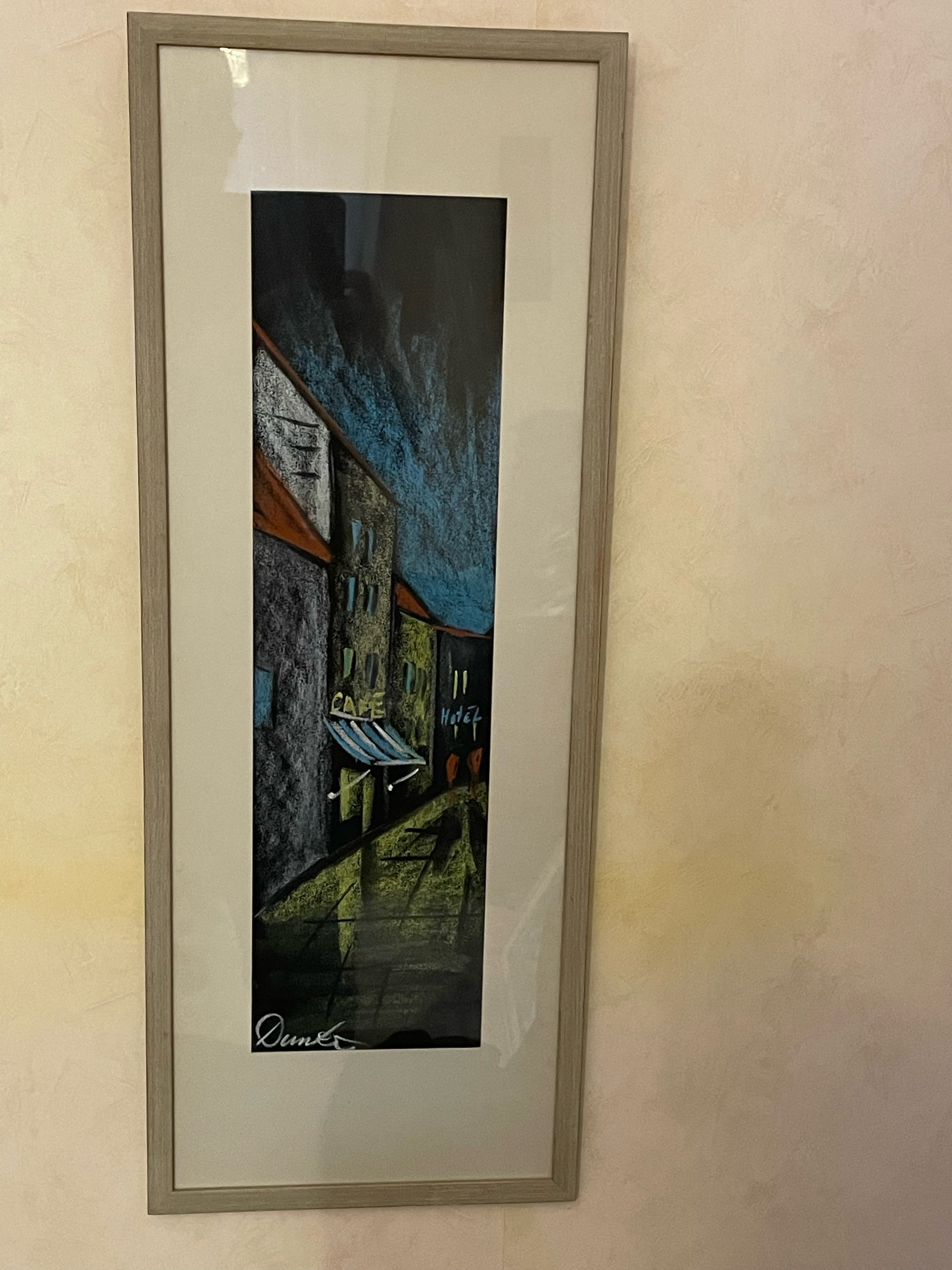 Fin akvarell , motiv stadsbild.