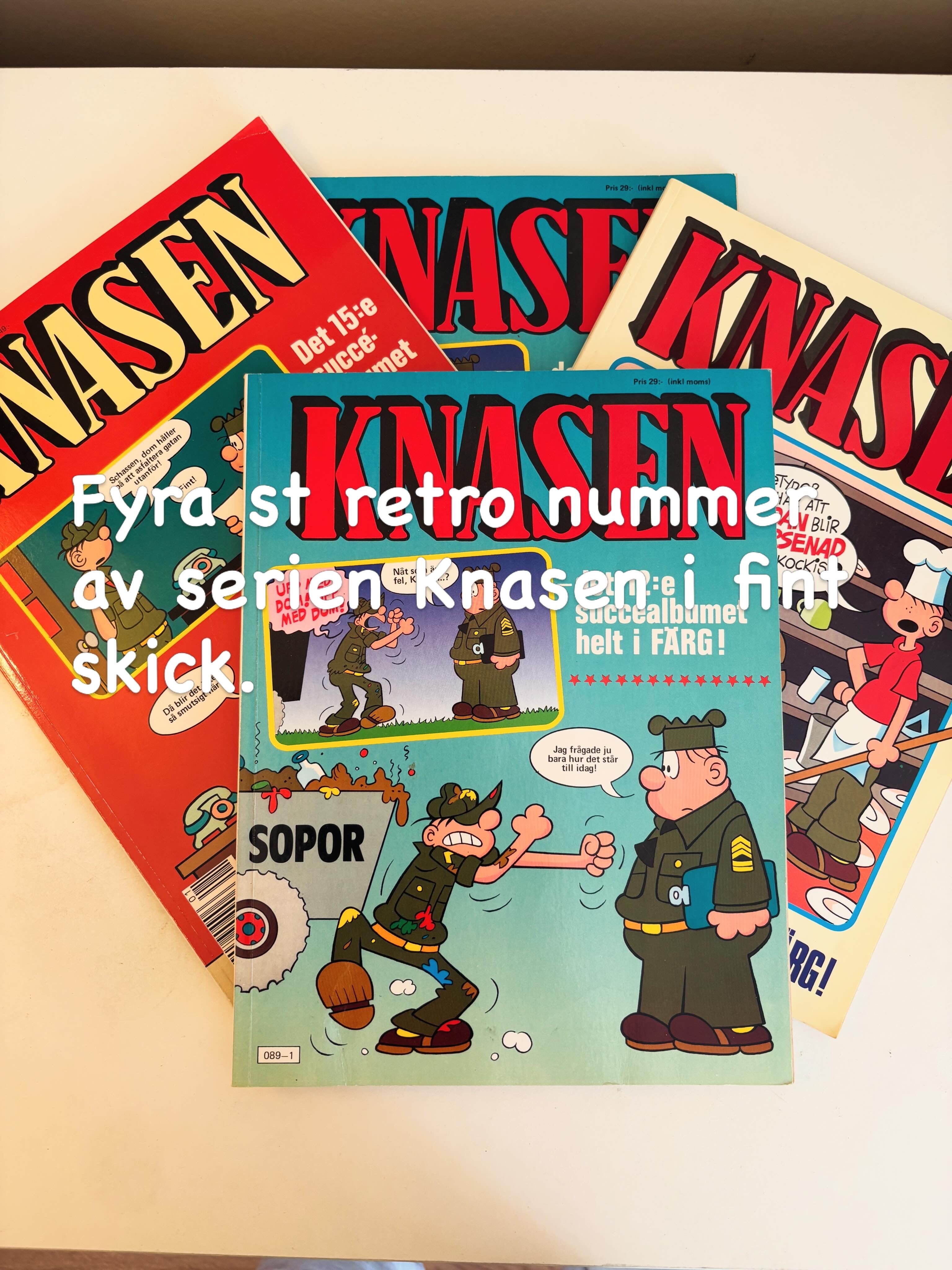 Fyra st retro seriealbum av den Svenska klassikern ” Knasen” i fint skick.