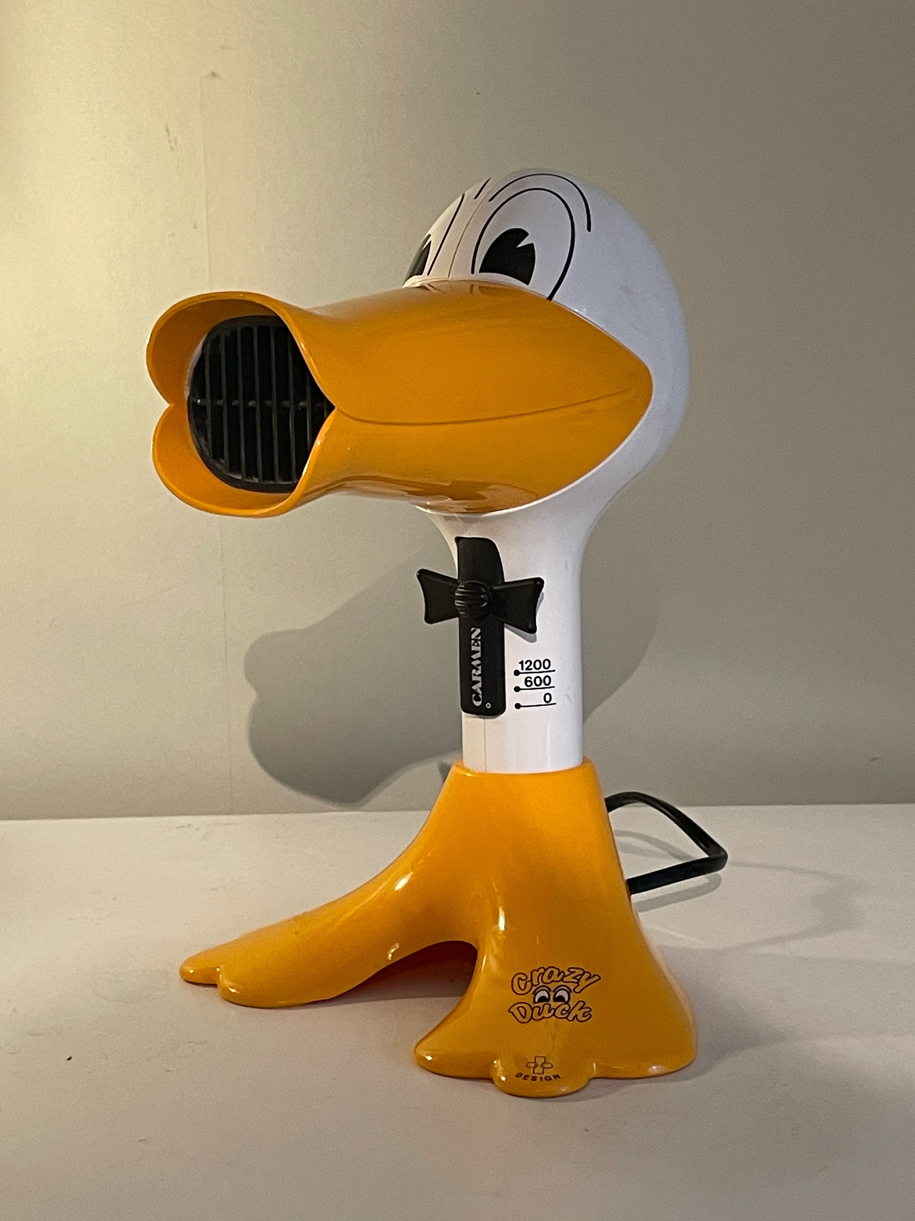 Två st vintage Crazy Duck hårfönar från Carmen design i nyskick.