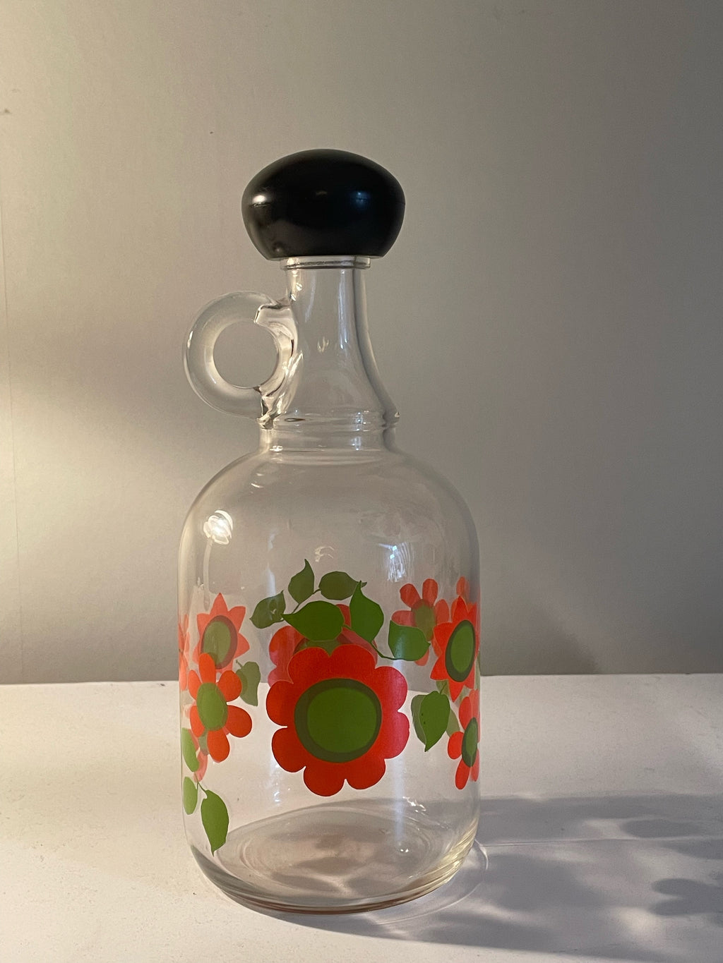 Vintage glasflaska med kork 1960/70 tal i Finsk design.