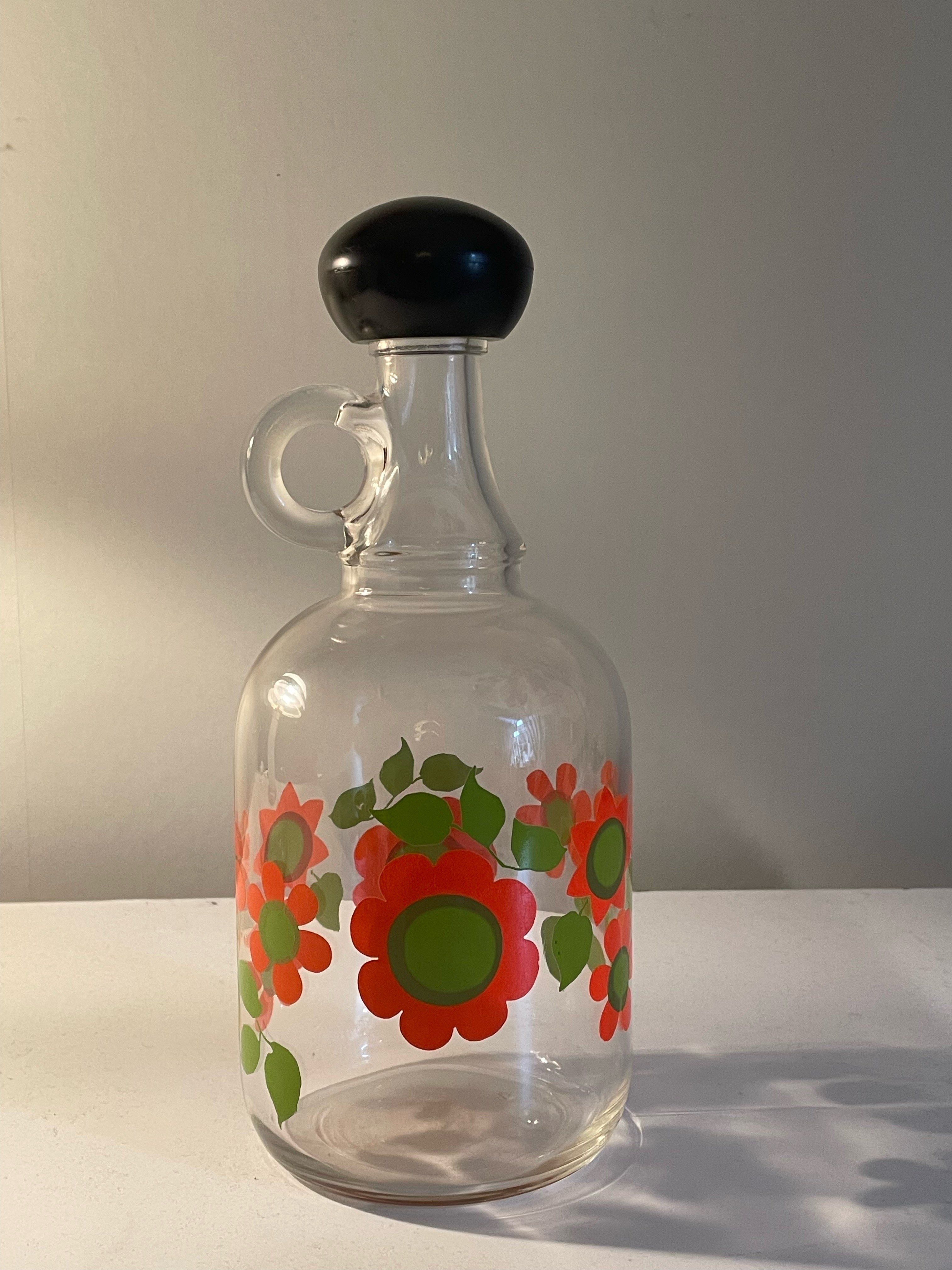 Vintage glasflaska med kork 1960/70 tal i Finsk design.