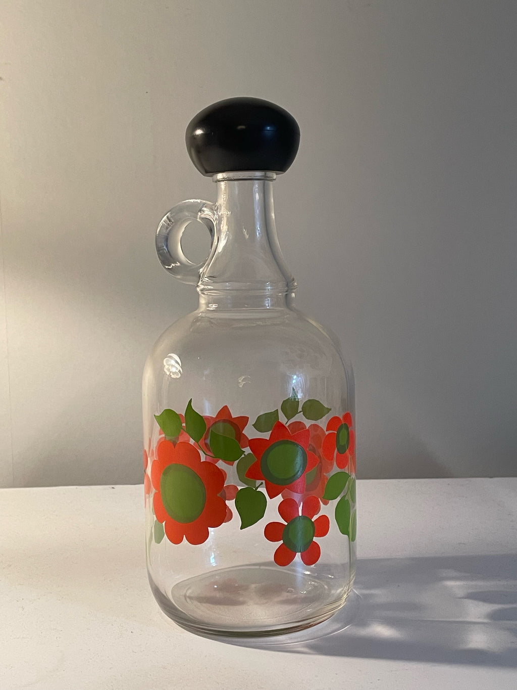 Vintage glasflaska med kork 1960/70 tal i Finsk design.