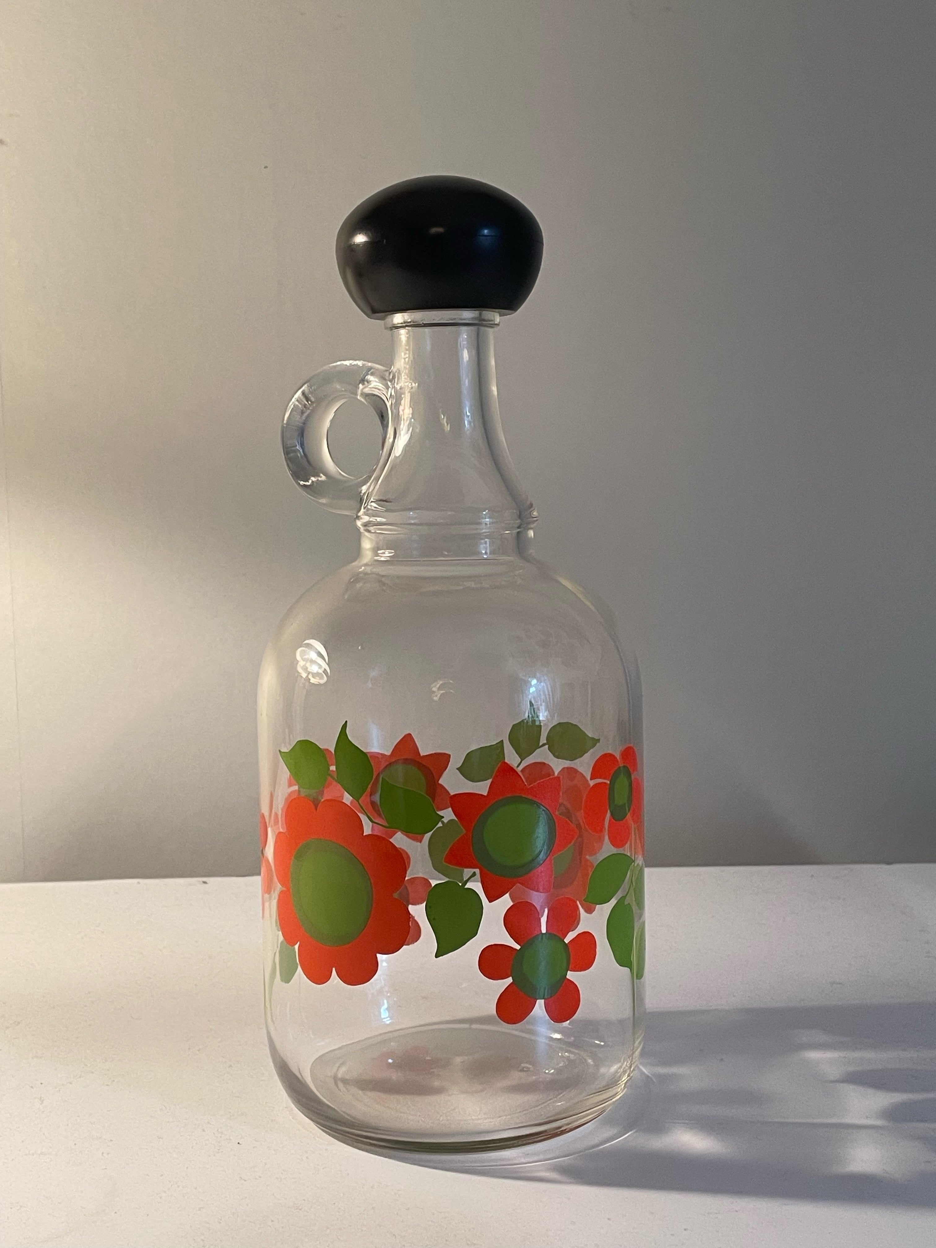 Vintage glasflaska med kork 1960/70 tal i Finsk design.