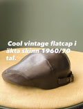 Snygg cool vintage ” flatcap” i mjukt äkta skinn 1960/70 tal.