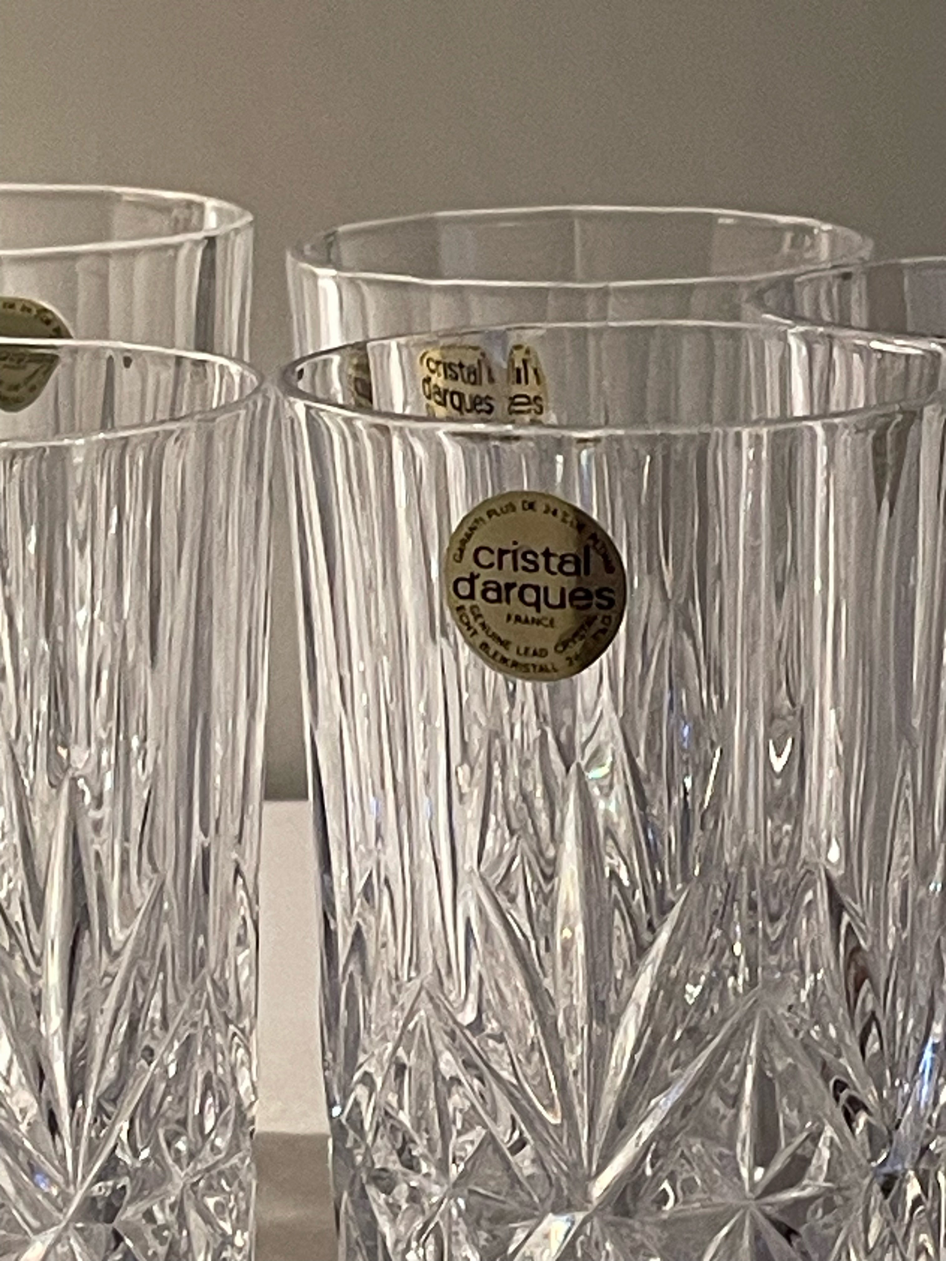 Sex st vintage kristall glas från Christal D’ argus i nyskick.