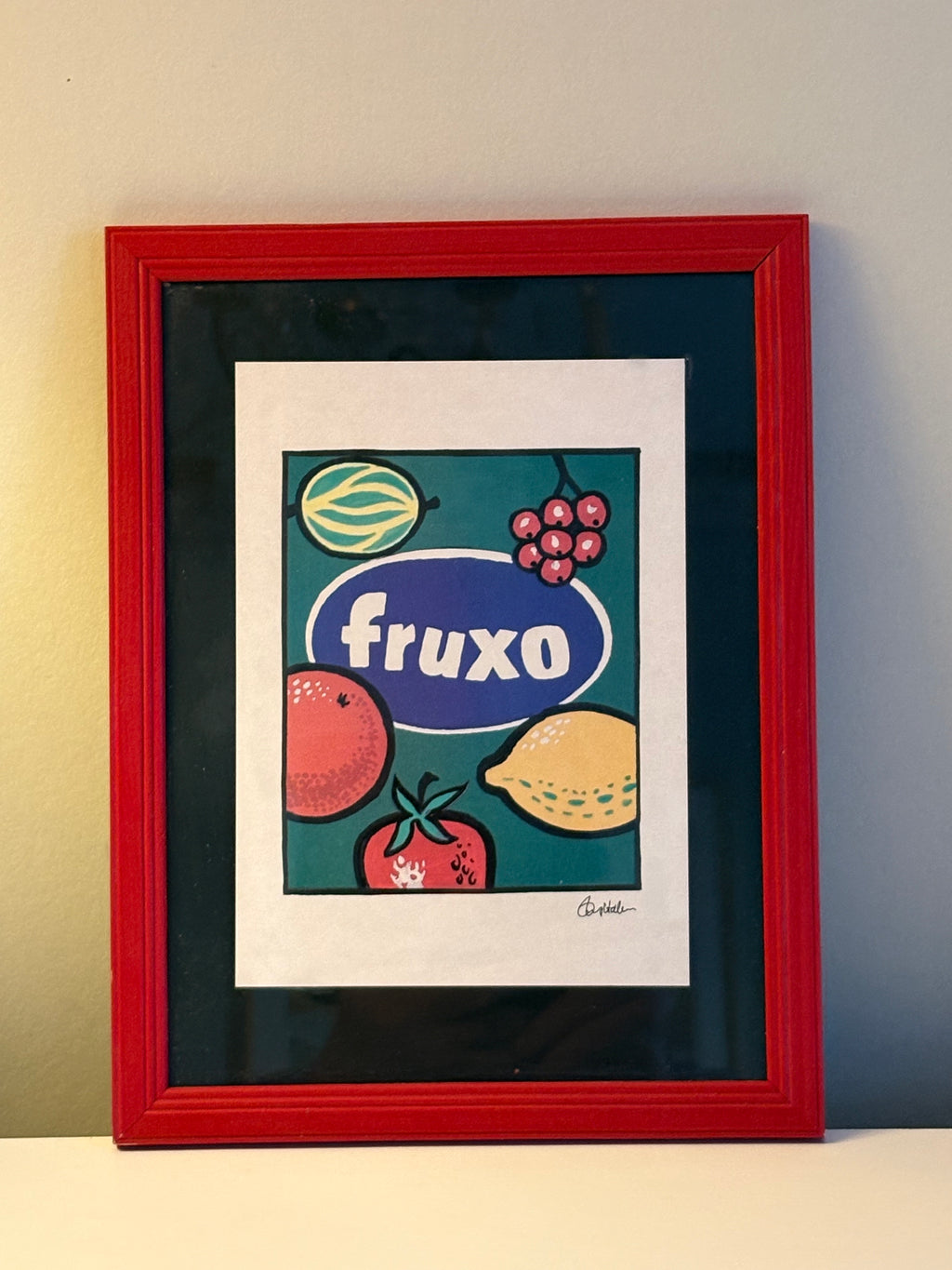 En fin kul samling utav godistavlor Pim Pim, Fruxo, Zig Zag, Zoo, Salta Lakritsfigurer signerade Tommy Hallgren.