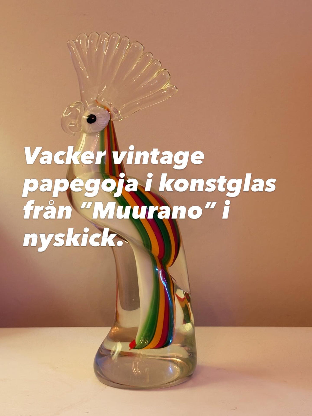 Vacker vintage glaskonst från Muurano glas i Venedig i nyskick.
