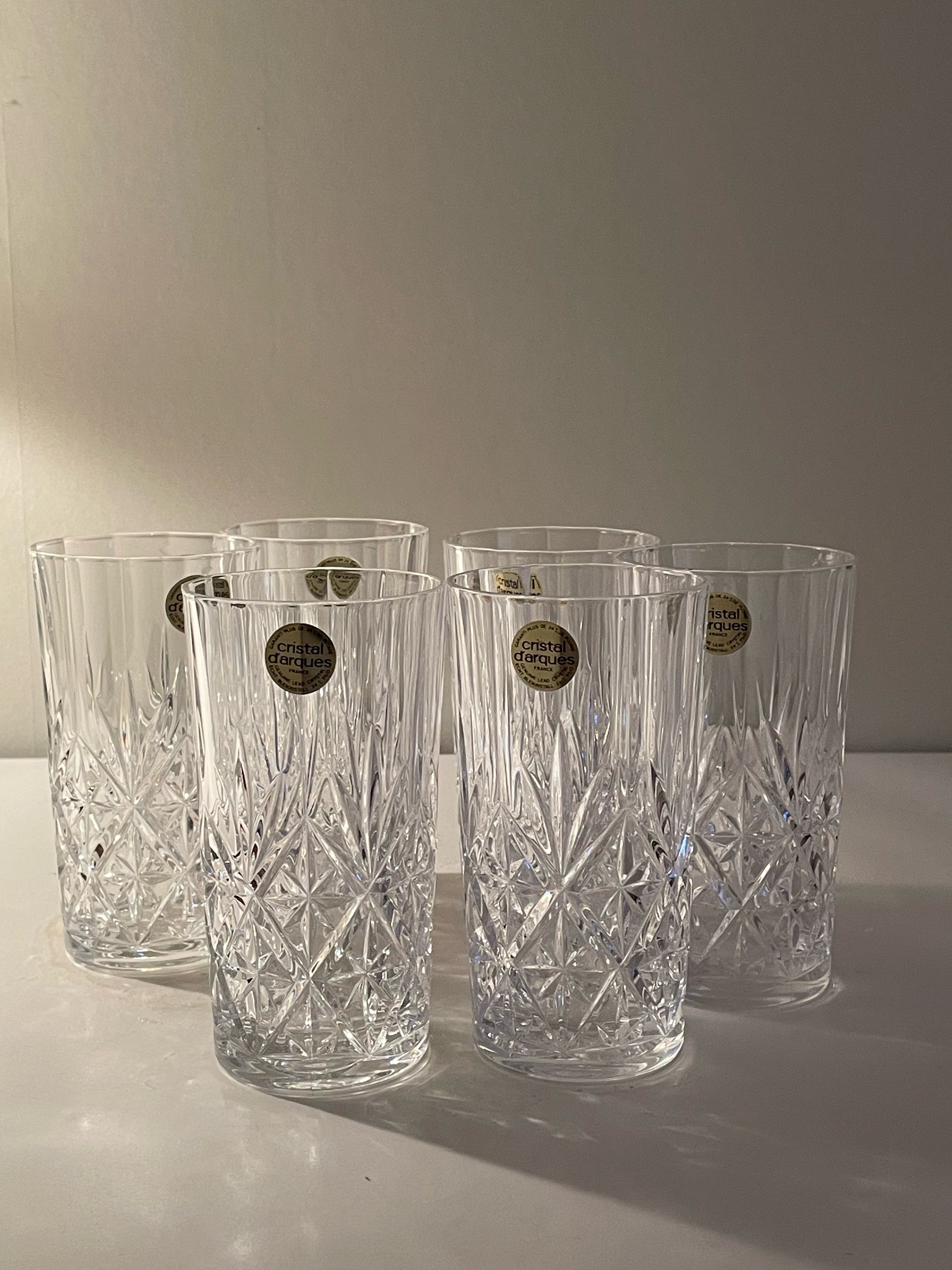 Sex st vintage kristall glas från Christal D’ argus i nyskick.