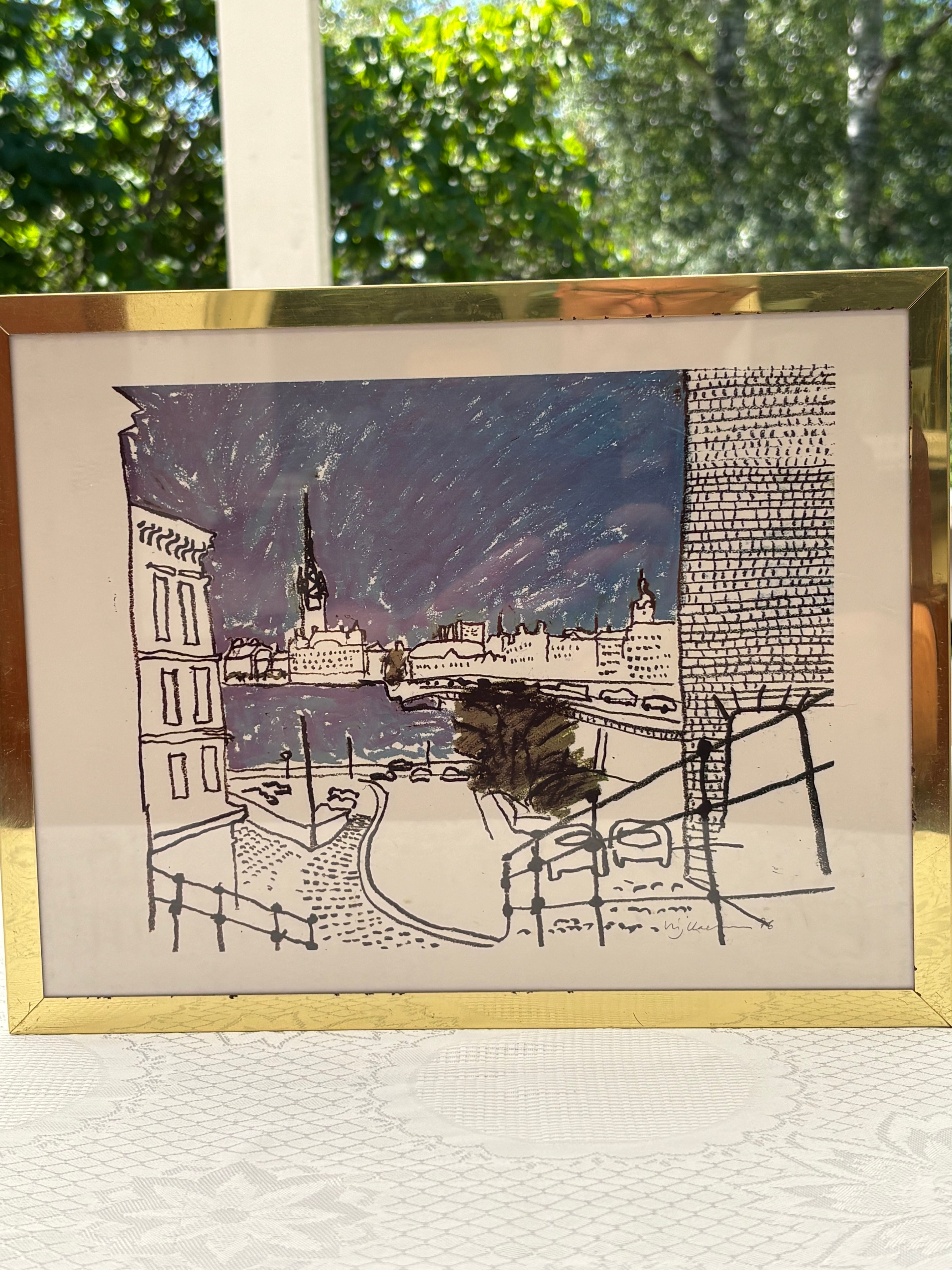 Fyra st vackra grafiska blad med fina motiv från Stockholm i nyskick.