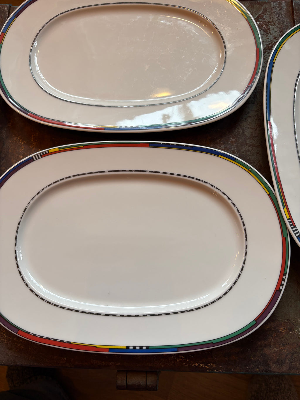 Fyra st vintage avlånga tallrikar för desert och förrätt från Winterling Marktleuthen Bavaria.