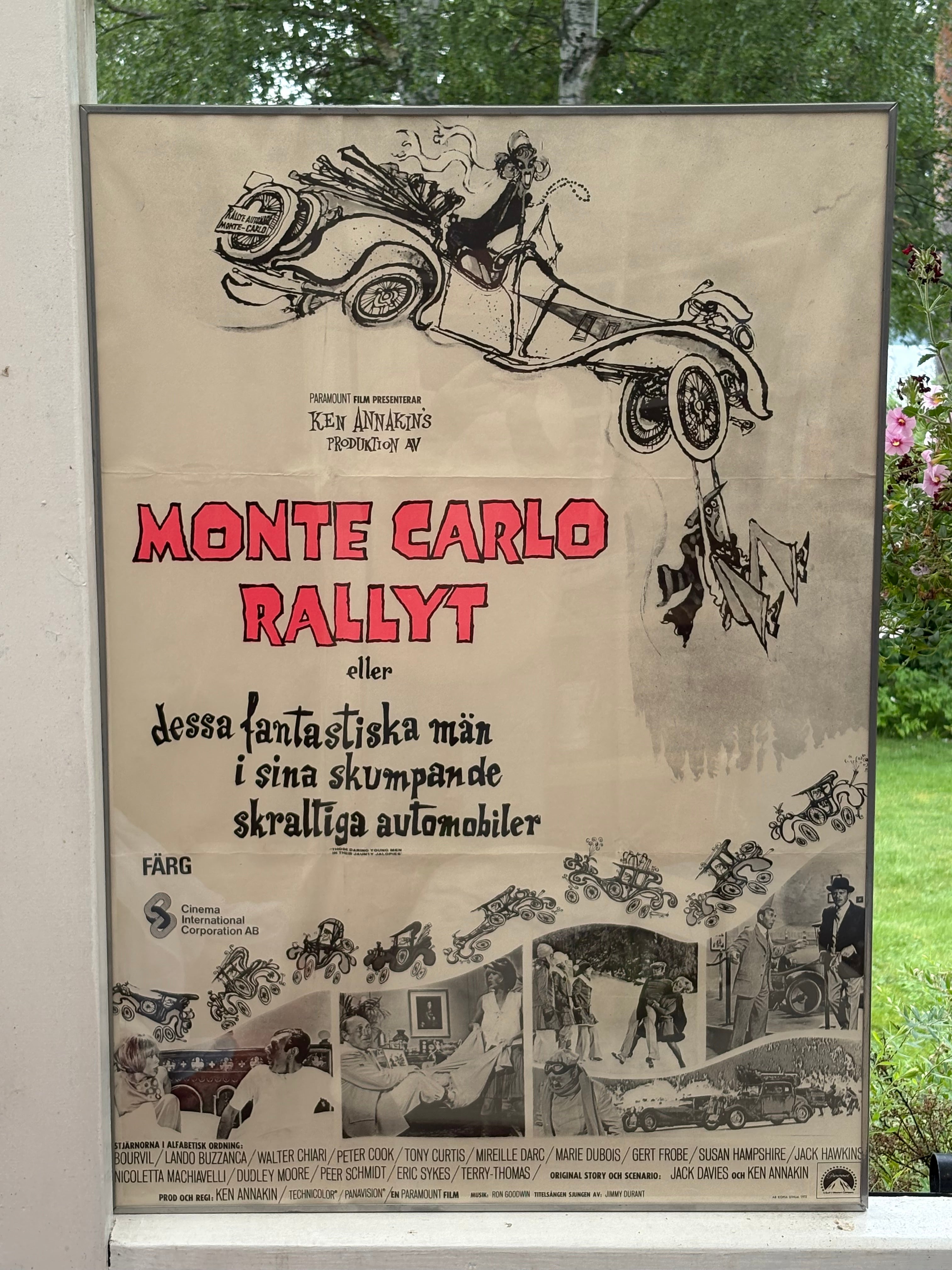 Original Movie Poster från filmen Monte Carlo Rallyt 1960/70 tal.