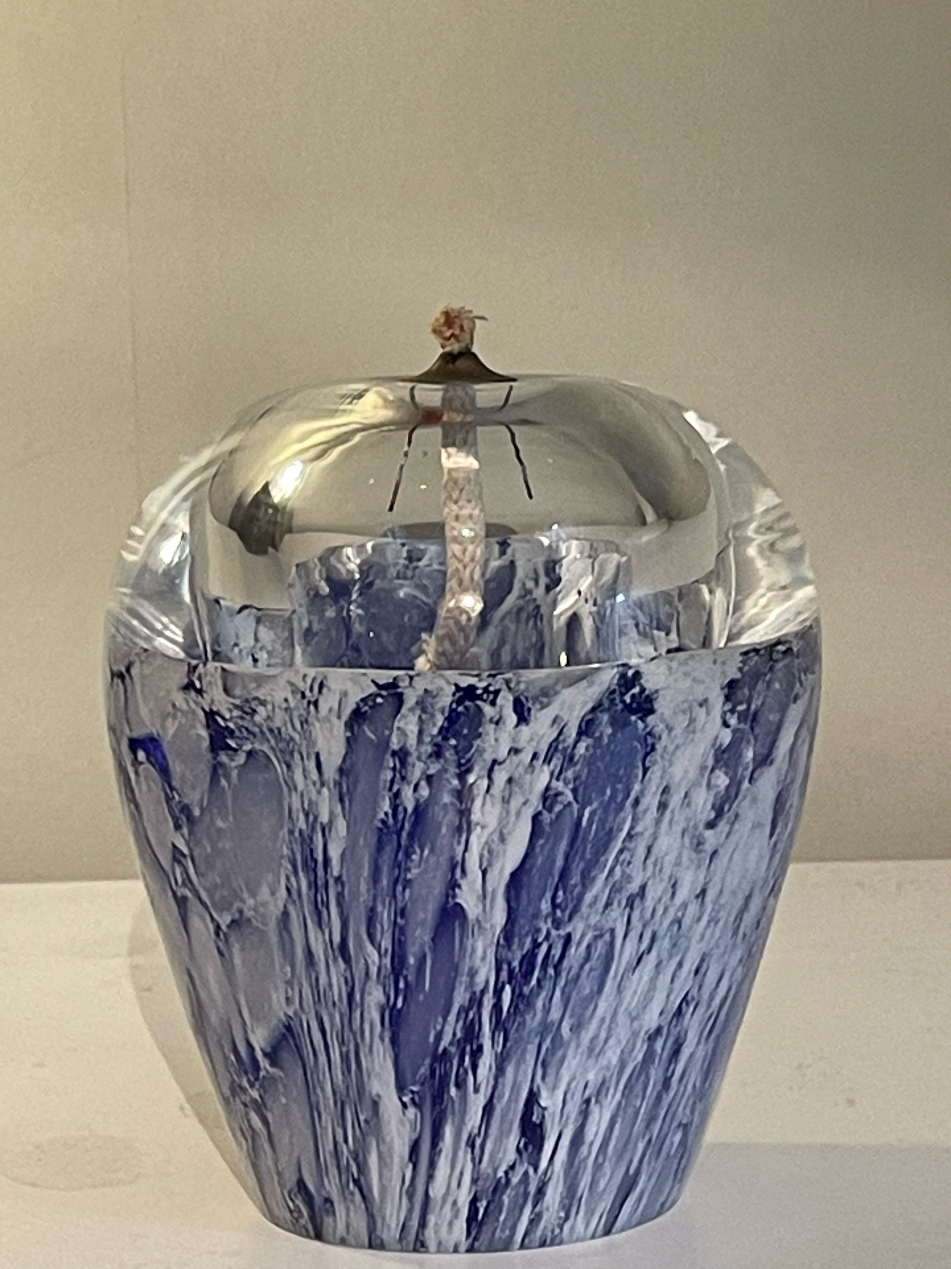 Vacker vintage oljelampa , designad utav Björn Ramel från SEA glasbruk i nyskick.