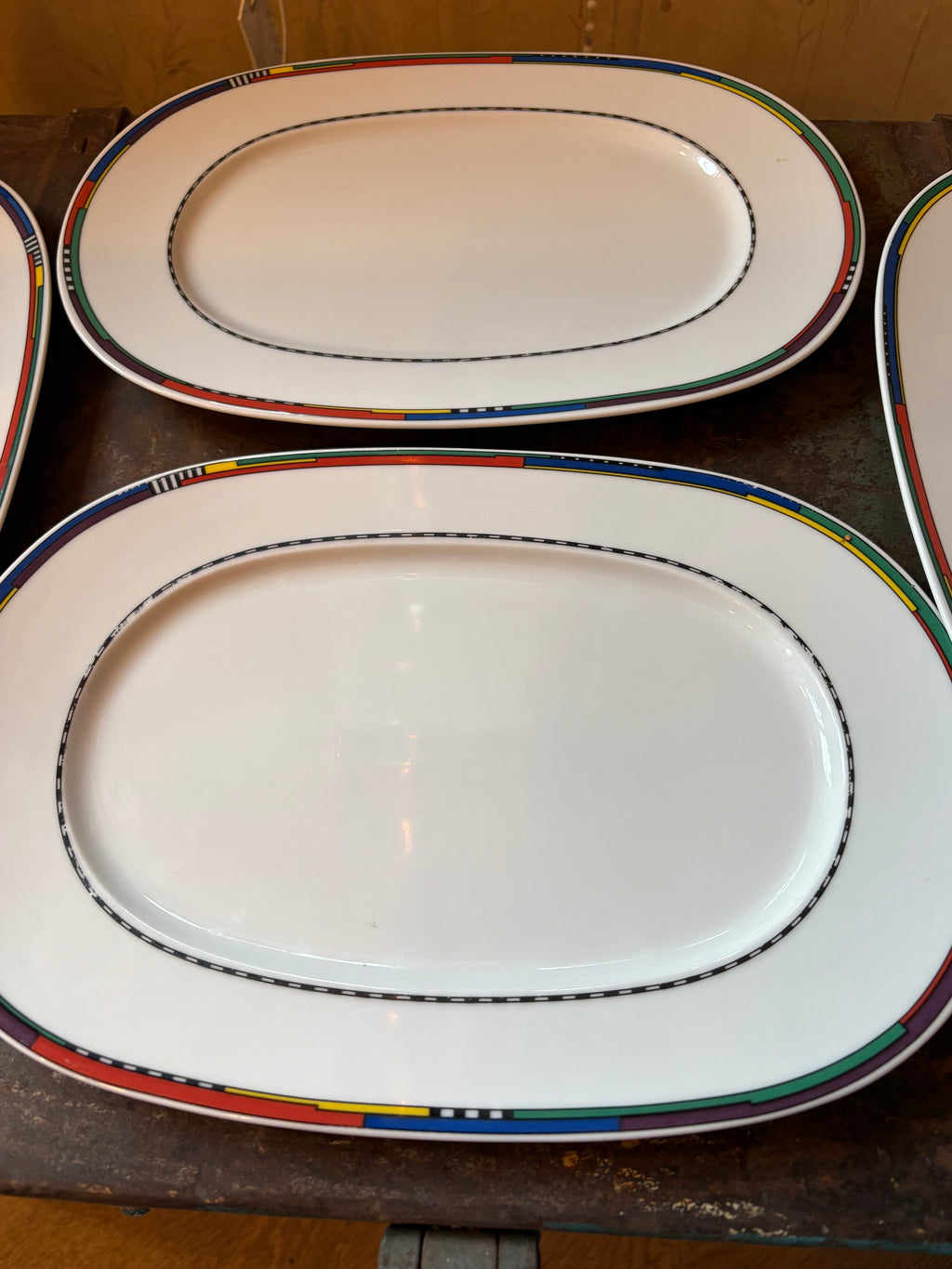 Fyra st vintage avlånga tallrikar för desert och förrätt från Winterling Marktleuthen Bavaria.
