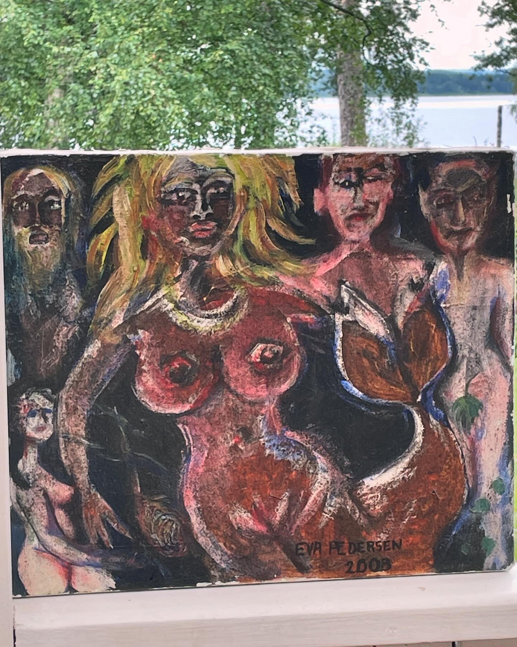 Fin oljemålning utav Dala konstnären Eva Pedersen från Borlänge.