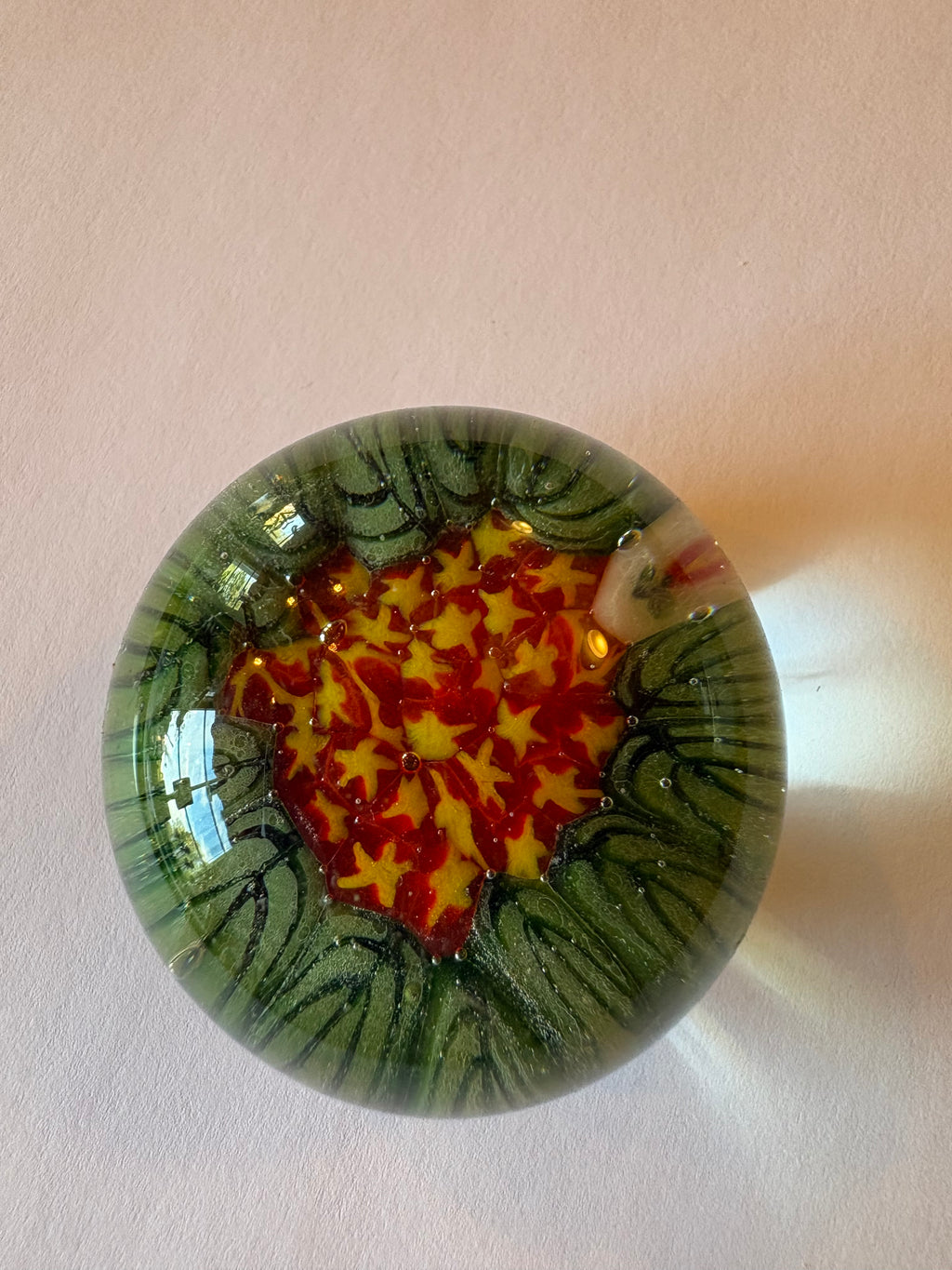 Vacker antik brevpress. Fransk Millifiore 1800 tal i mycket fint skick.
