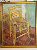 Vacker reproduktion utav Vincent van Goghs målning van Gogh”s stol målad 1888. Målad i olja på duk.