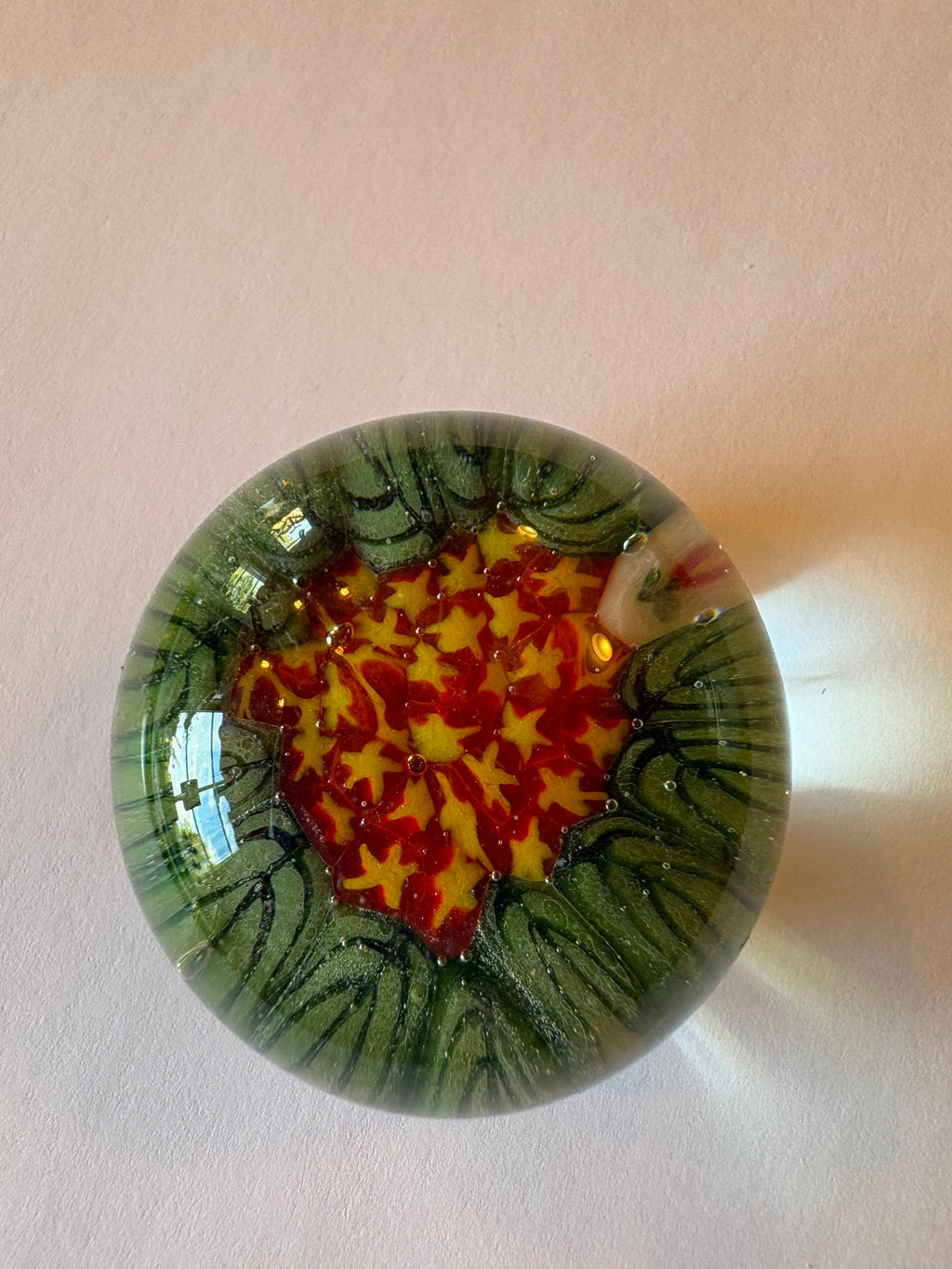 Vacker antik brevpress. Fransk Millifiore 1800 tal i mycket fint skick.