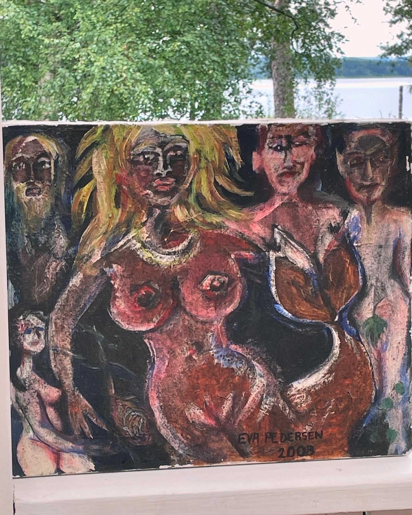 Fin oljemålning utav Dala konstnären Eva Pedersen från Borlänge.