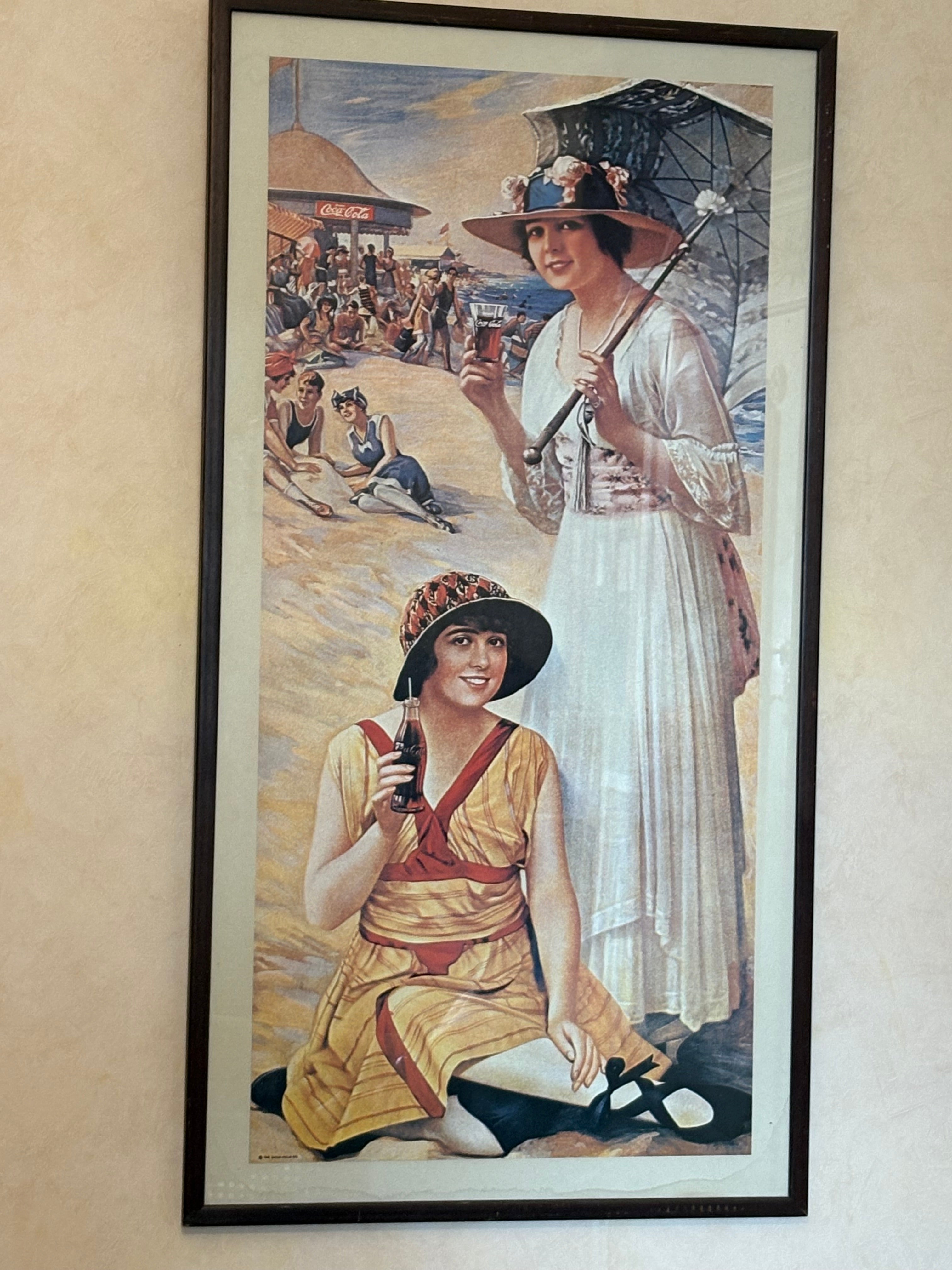 Vacker vintage reklamtavla för Coca Cola 1950/60 tal original.
