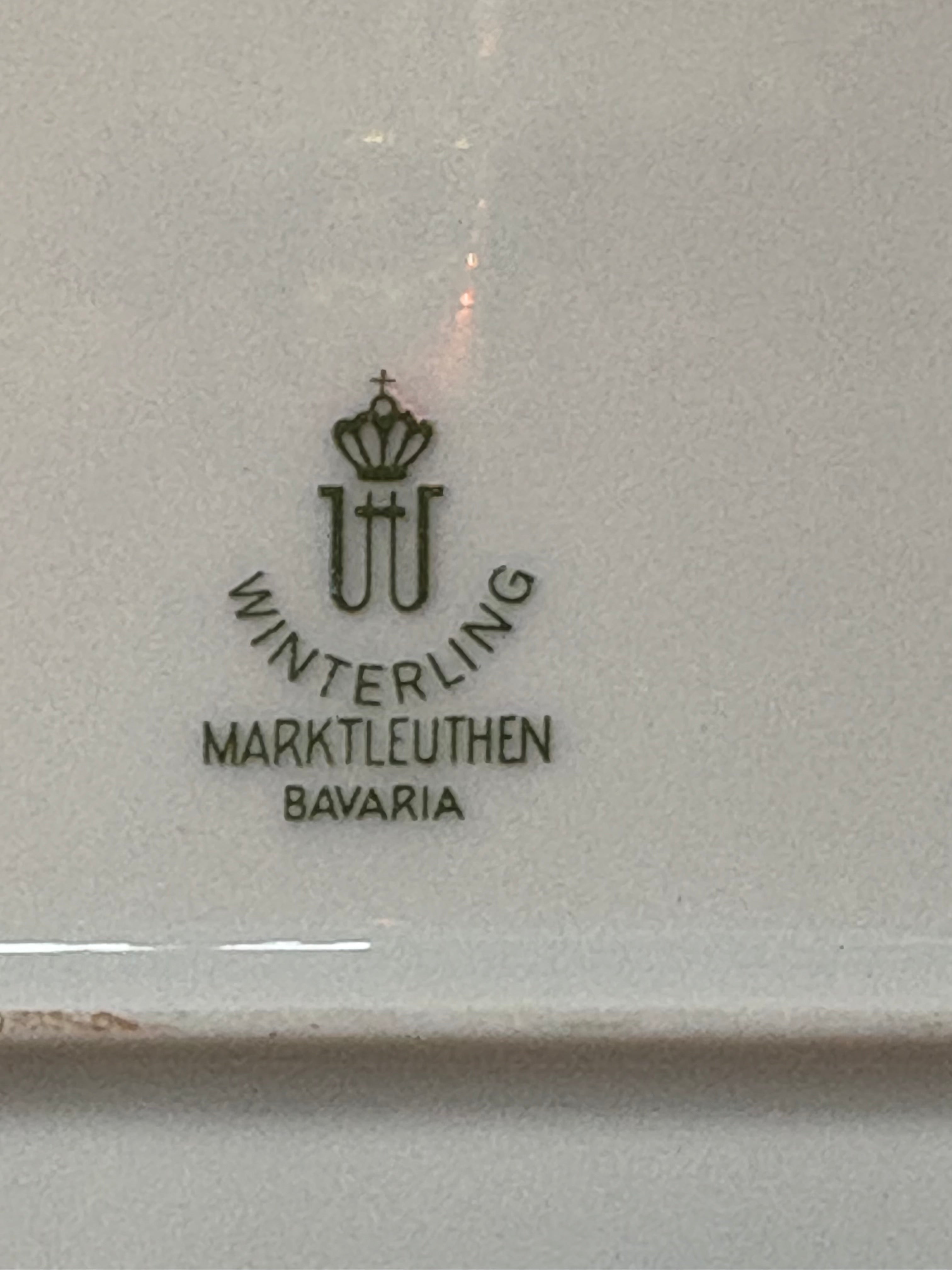 Fyra st vintage avlånga tallrikar för desert och förrätt från Winterling Marktleuthen Bavaria.