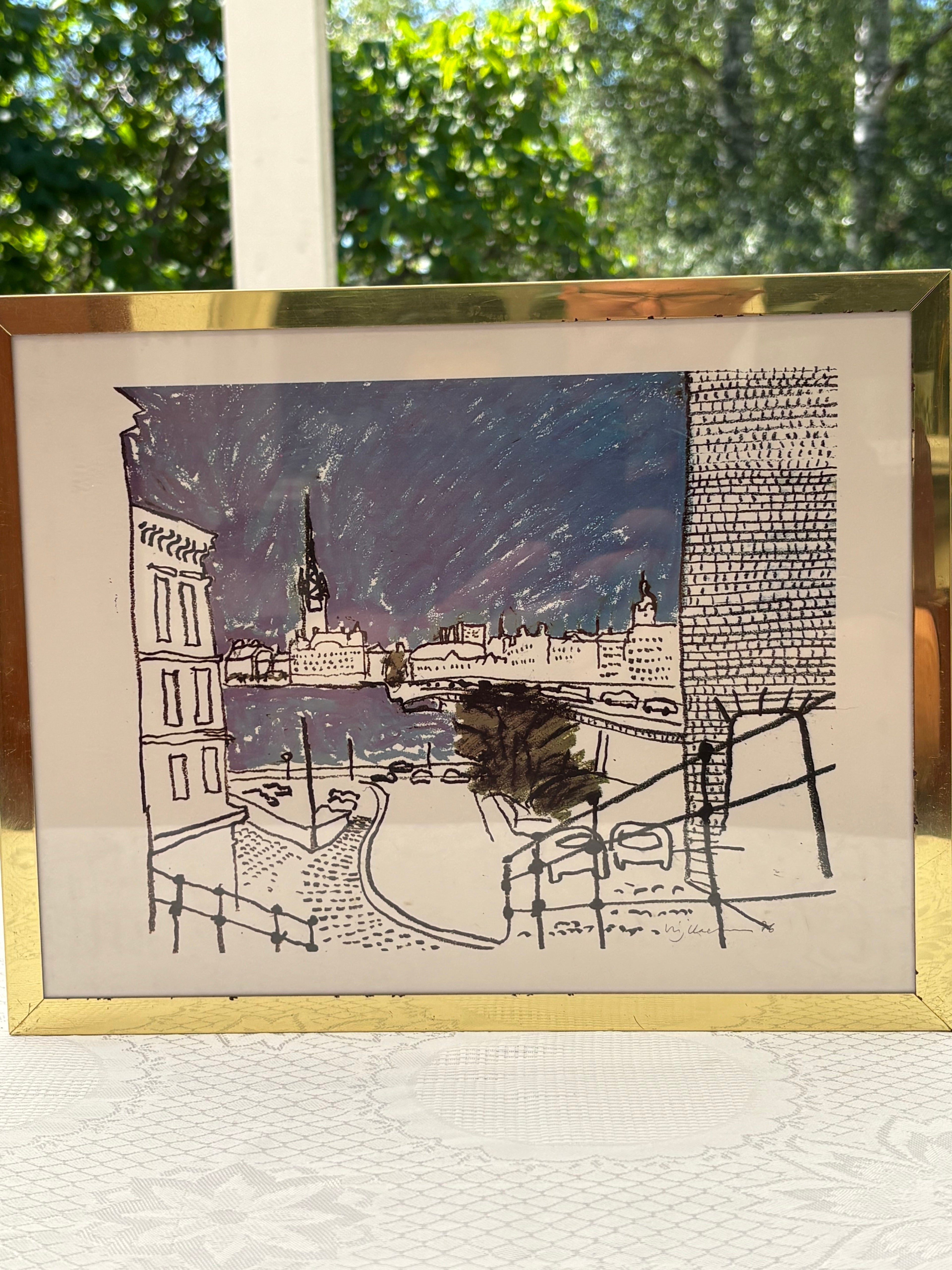Fyra st vackra grafiska blad med fina motiv från Stockholm i nyskick.