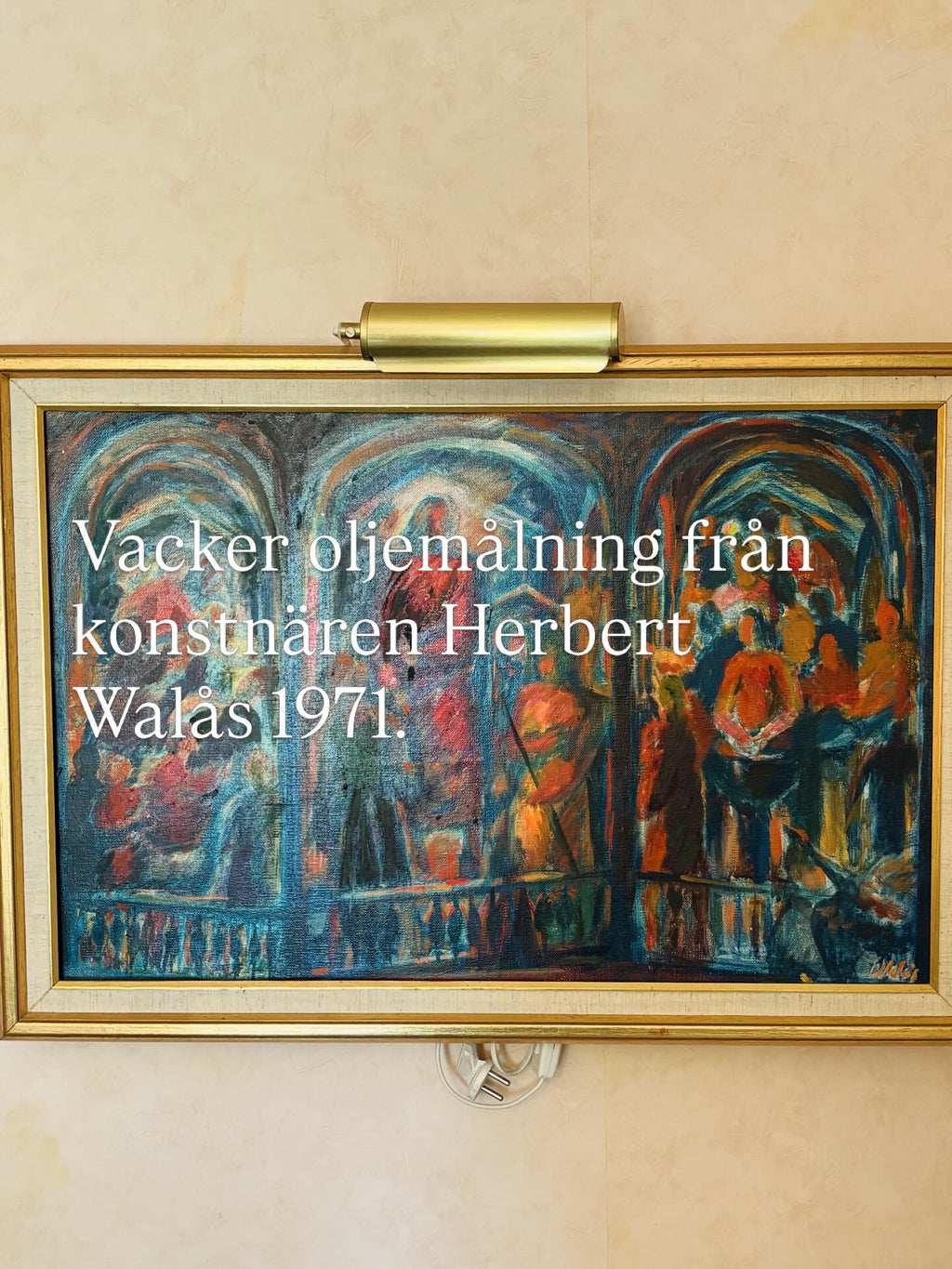 Vacker vintage oljemålning utav konstnären Herbert Walå från 1971 ( signerad)