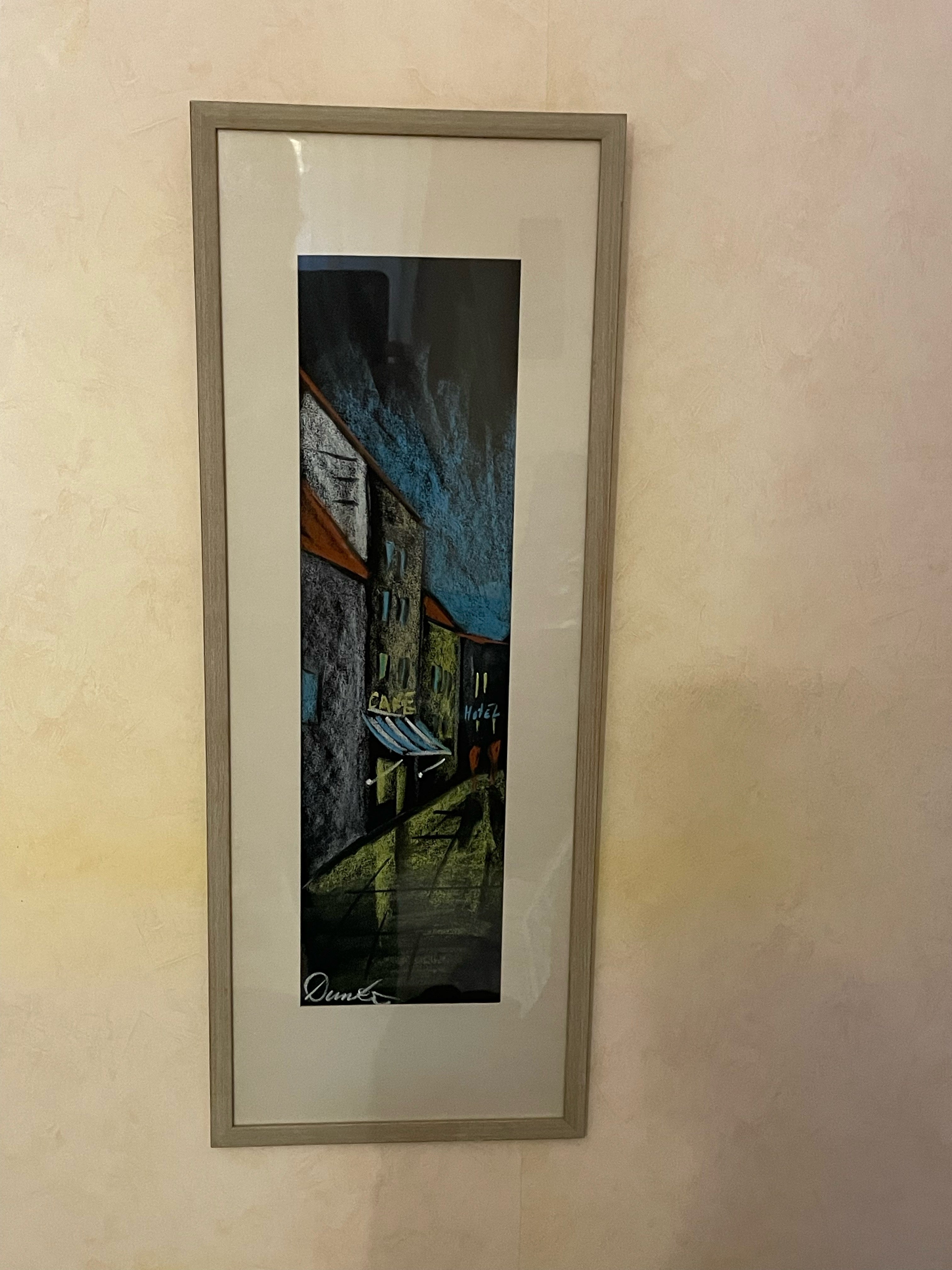 Fin akvarell , motiv stadsbild.