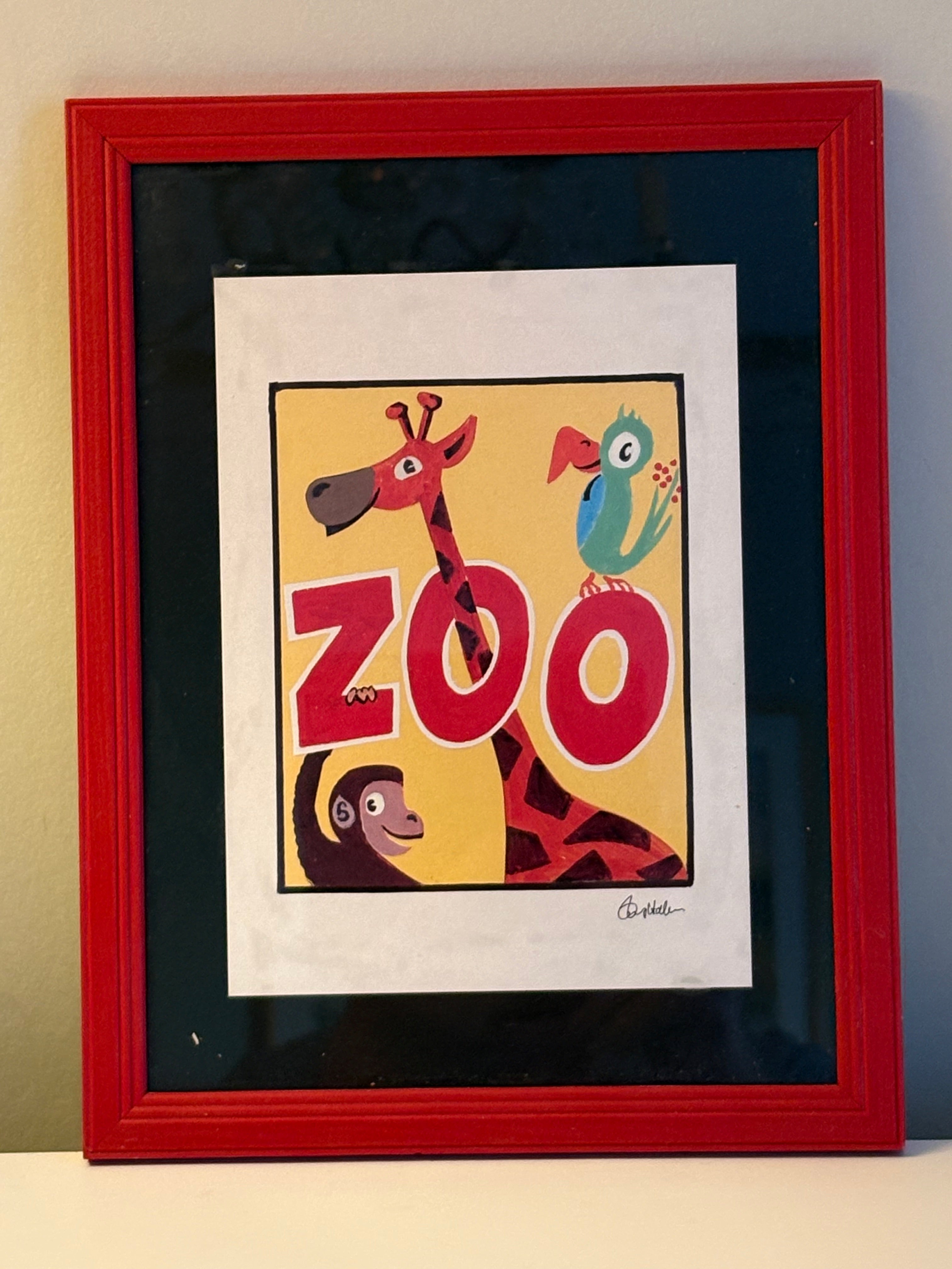 Kul och cool godistavla ”Zoo” signerad Tommy Hallgren i fint skick.