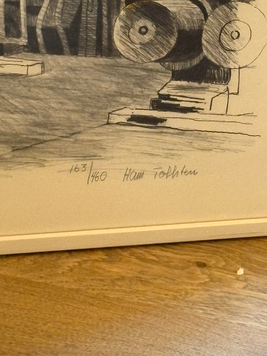 Stor färg litografi, 136/460 utav Borlänge konstnären Hans Tollsten.