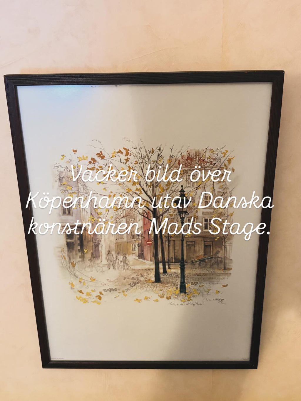 Tre st vackra vintage tryck från Danska konstnären Mads Stage i nyskick.