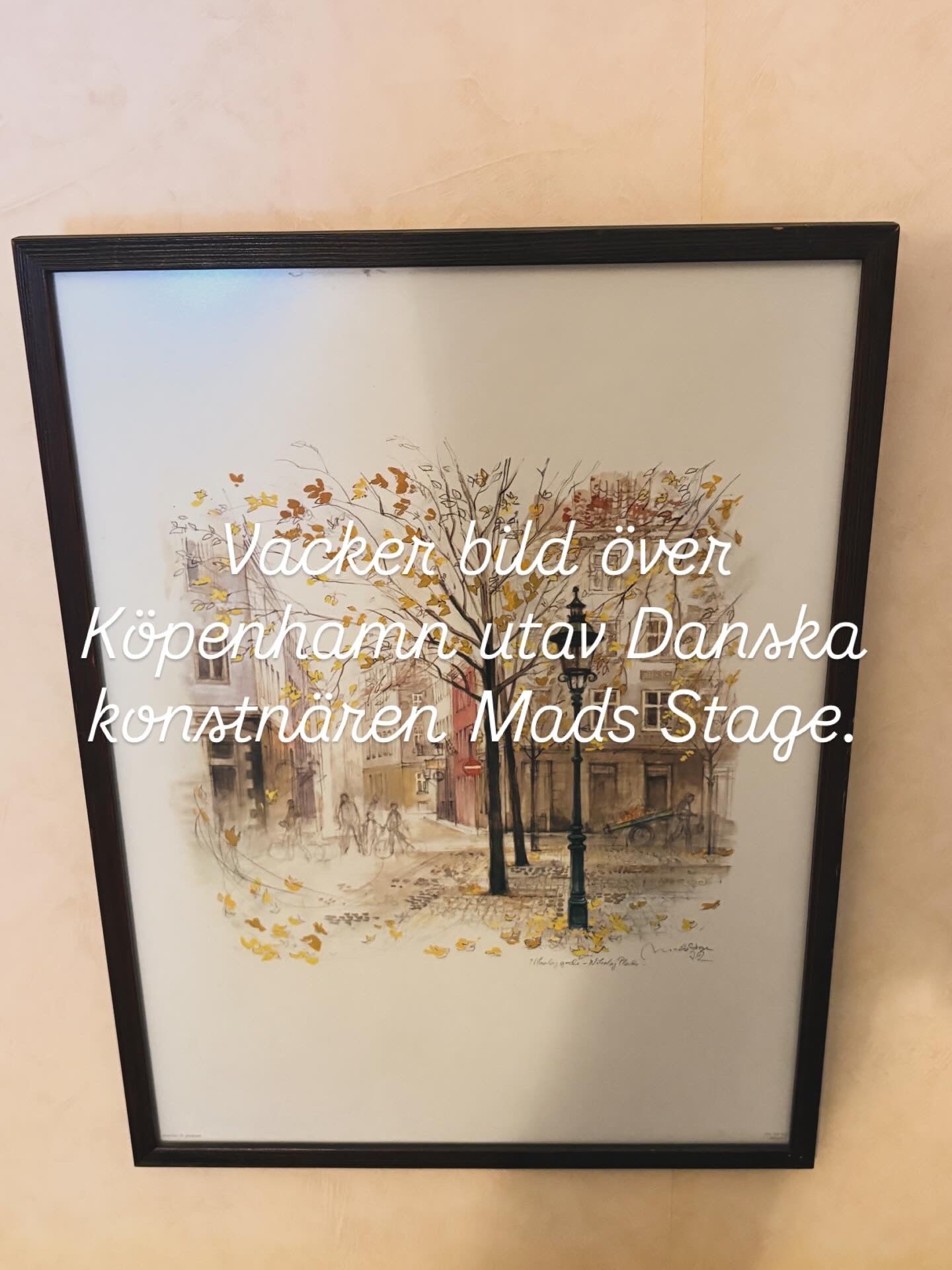 Tre st vackra vintage tryck från Danska konstnären Mads Stage i nyskick.