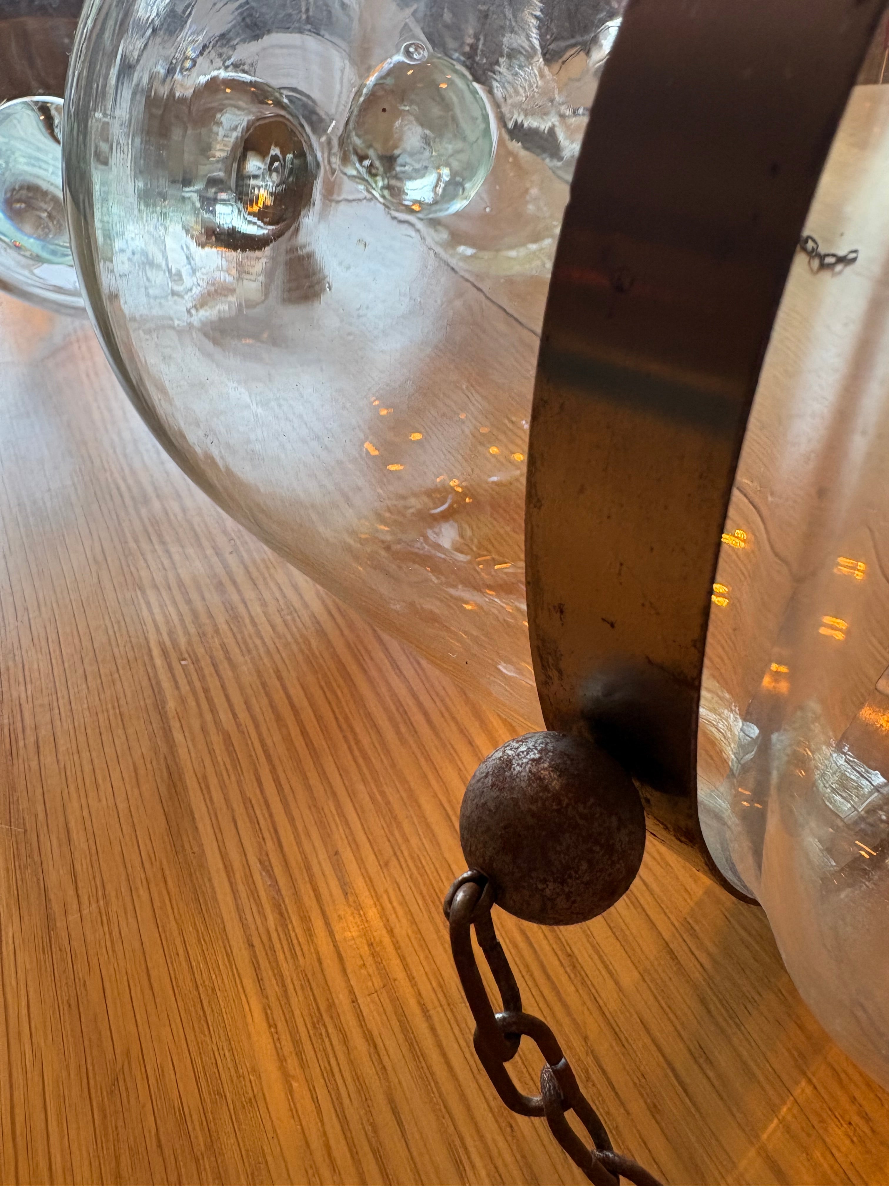 Tre st antika ” Colonial Bell Jar Glass Lanterns i mycket fint skick.