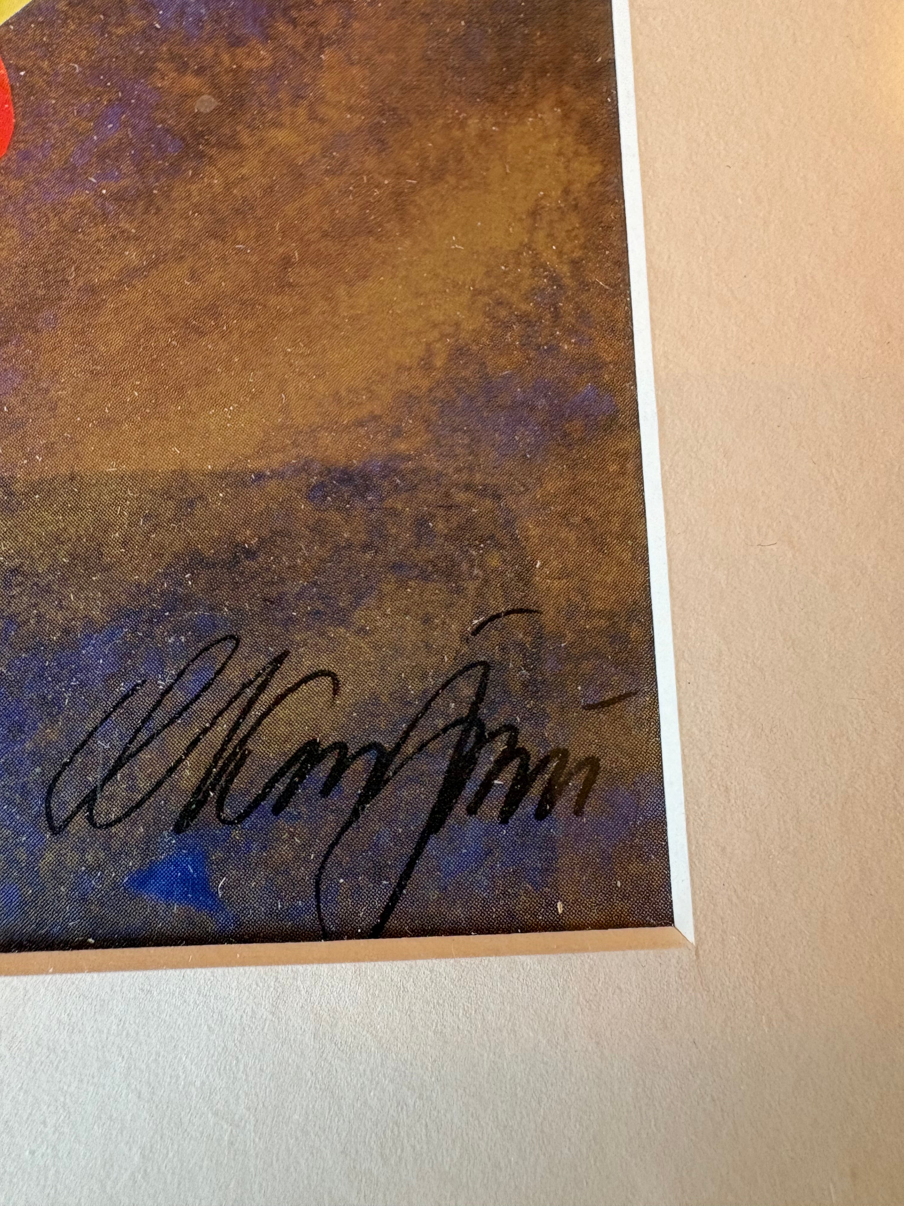 Två st färgstarka stilleben målade i akryl alt olja. Svårtydda signaturer.