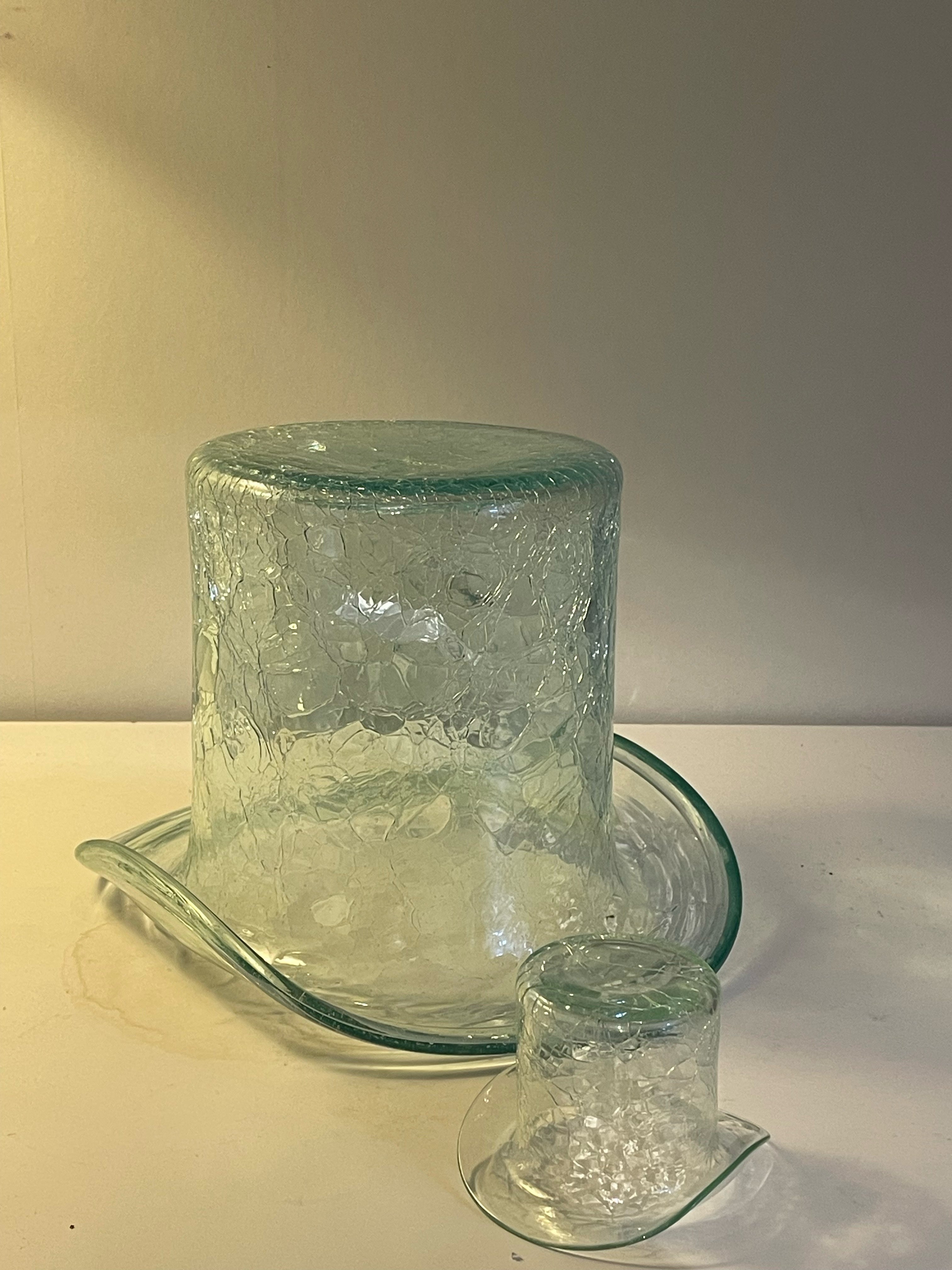 Två st vintage glashattar från Strömbergsbro glasfabrik i nyskick.