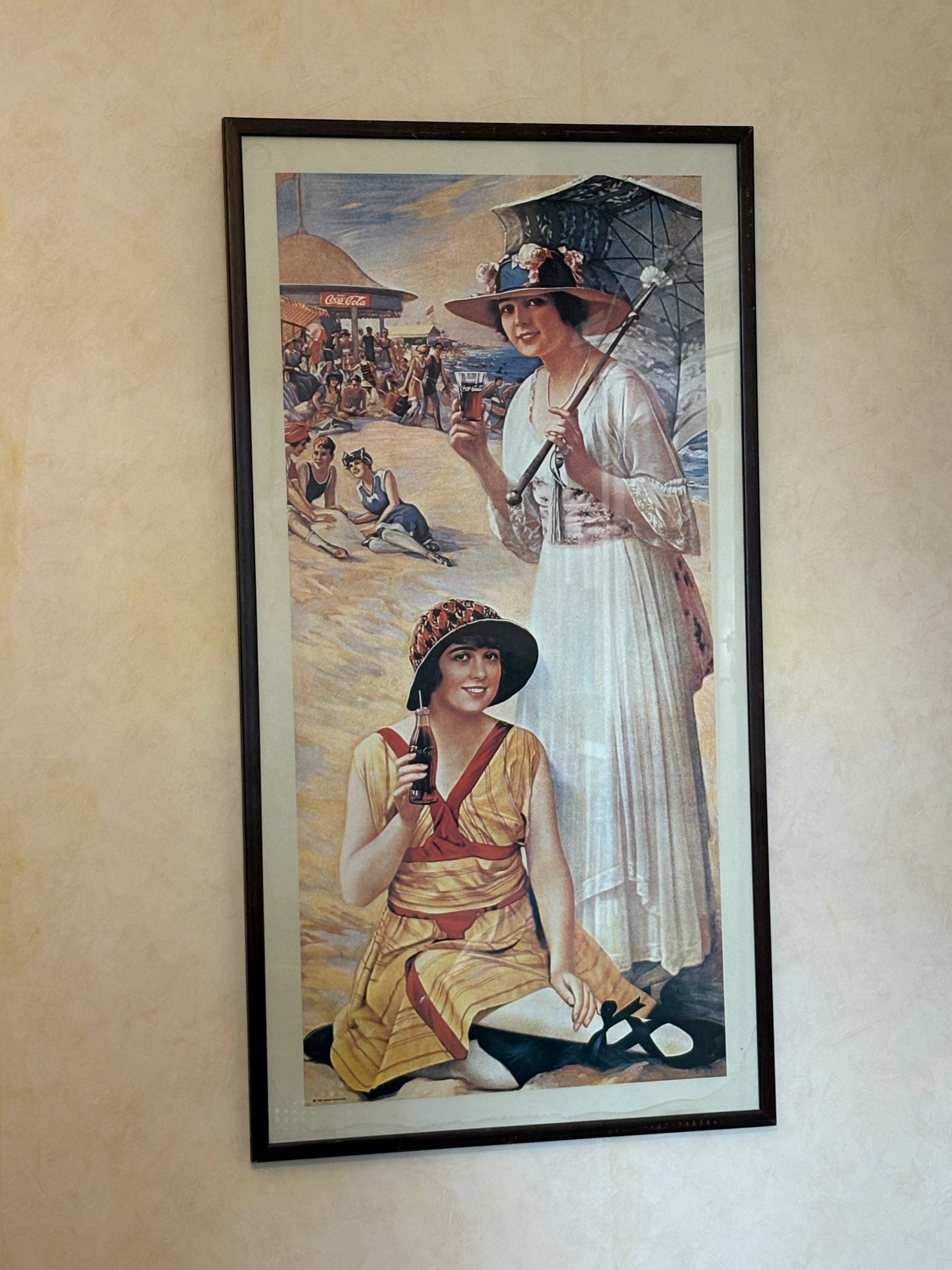 Vacker vintage reklamtavla för Coca Cola 1950/60 tal original.