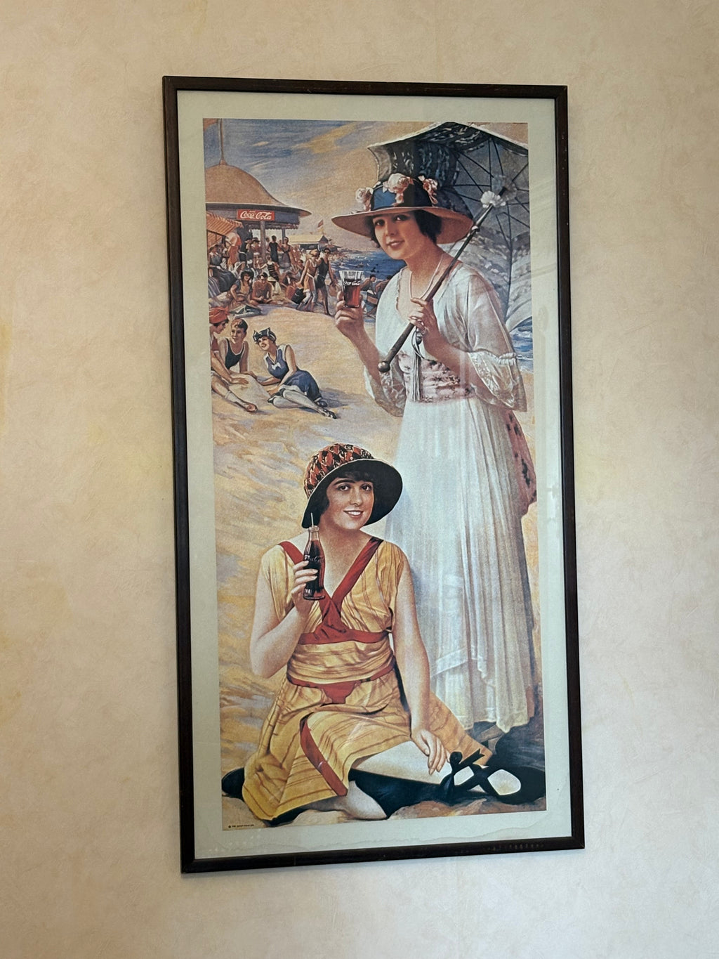 Vacker vintage reklamtavla för Coca Cola 1950/60 tal original.