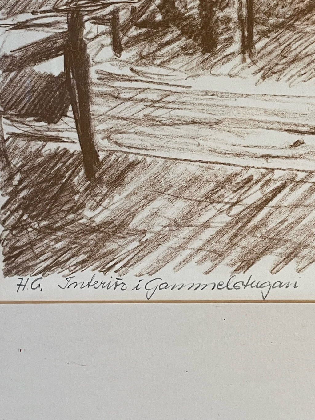Vacker tavla / skiss utav konstnären Branze’n i fint skick.