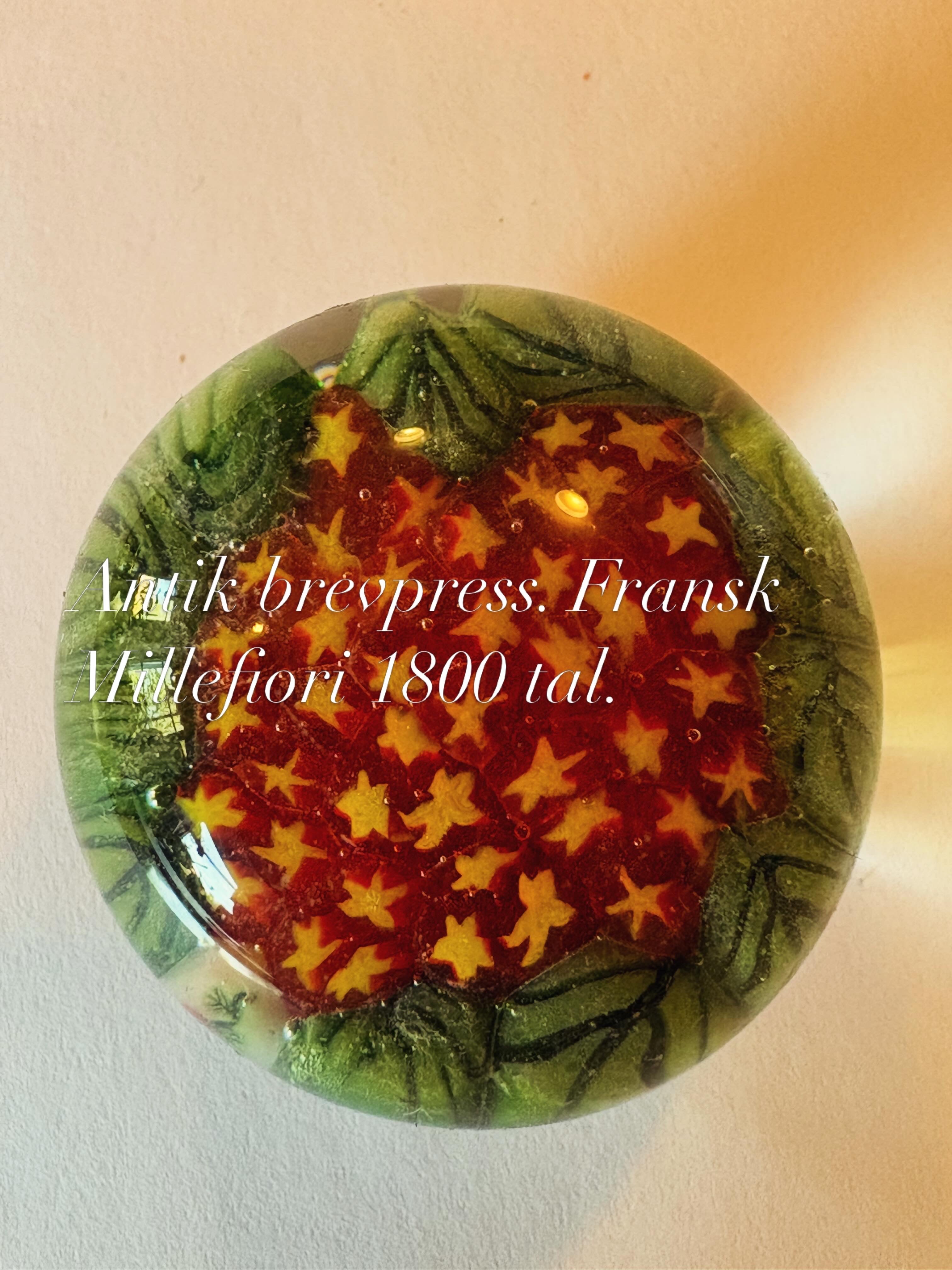 Vacker antik brevpress. Fransk Millifiore 1800 tal i mycket fint skick.