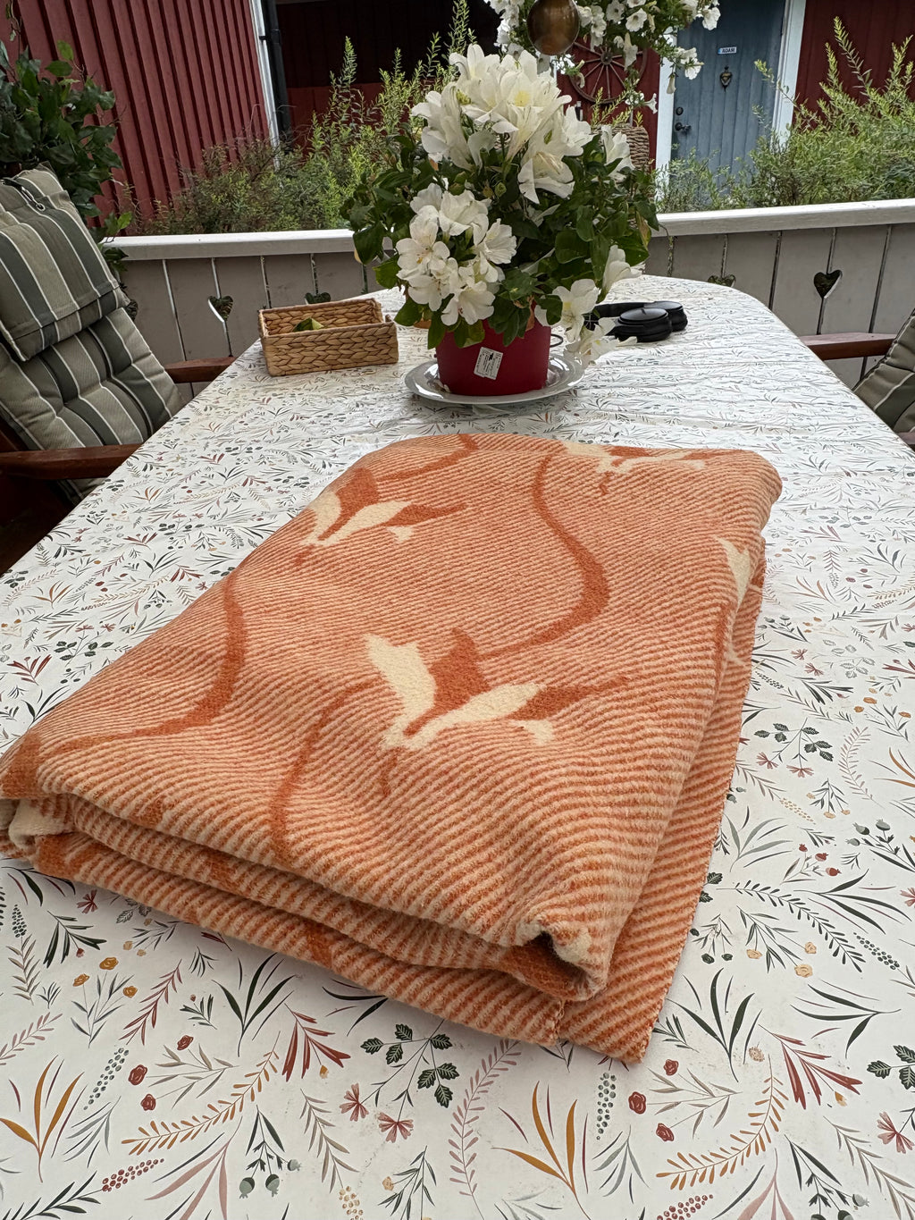Stor mysig vintage ullpläd i nyskick.