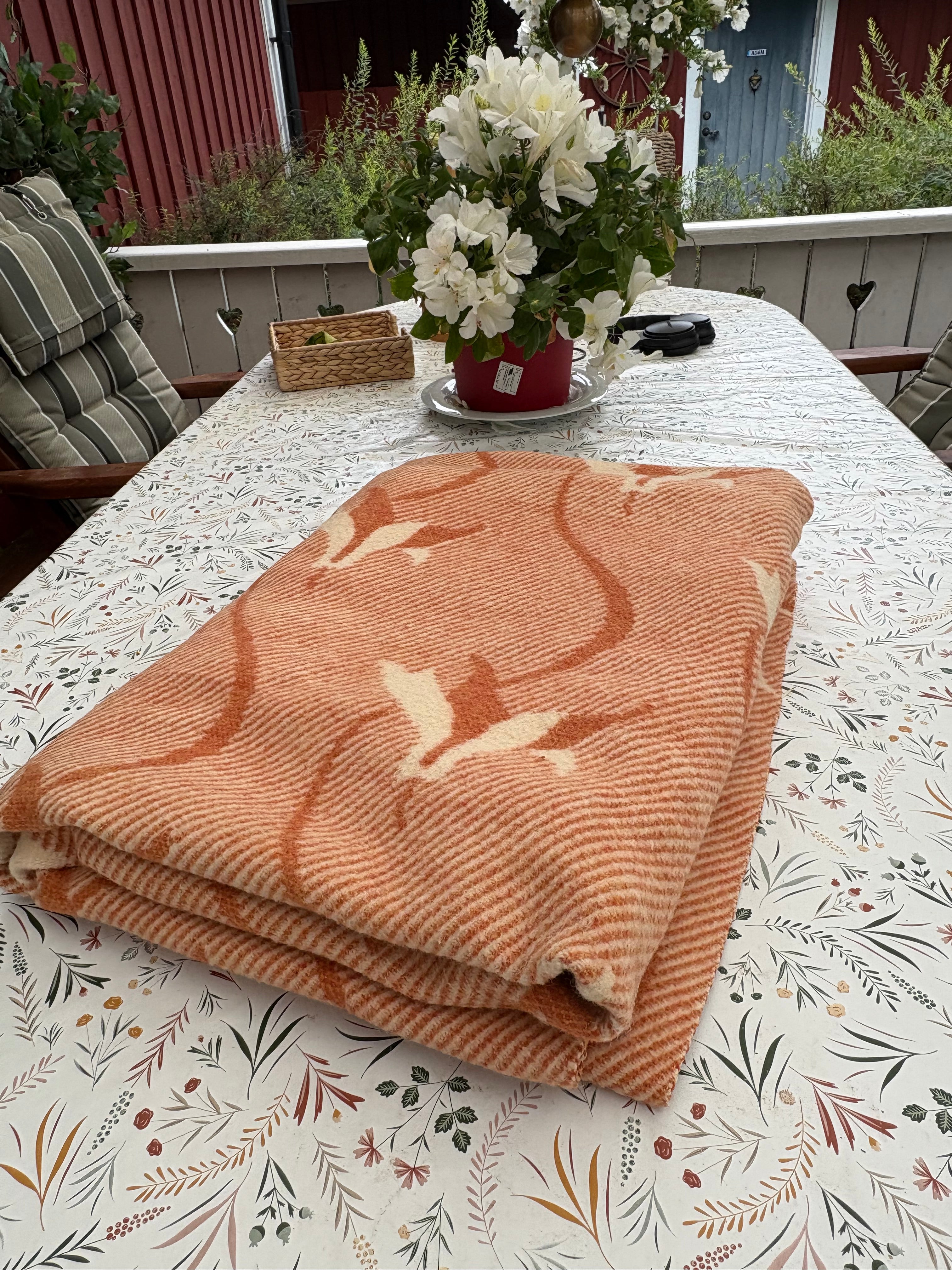 Stor mysig vintage ullpläd i nyskick.