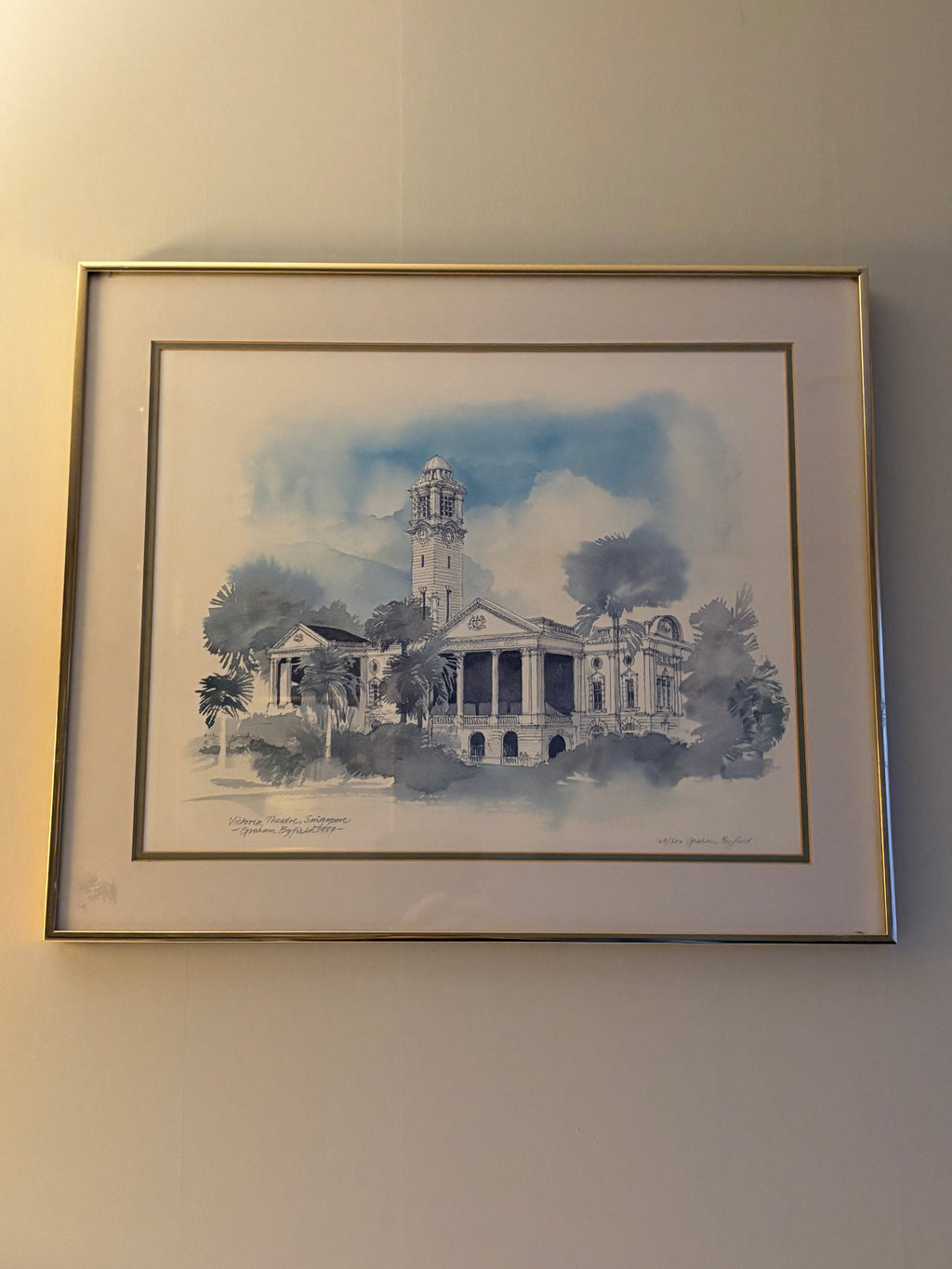 Stor samling utav Graham Byfield litografier. Nio st vackra skildringar och miljöer från Singapore.
