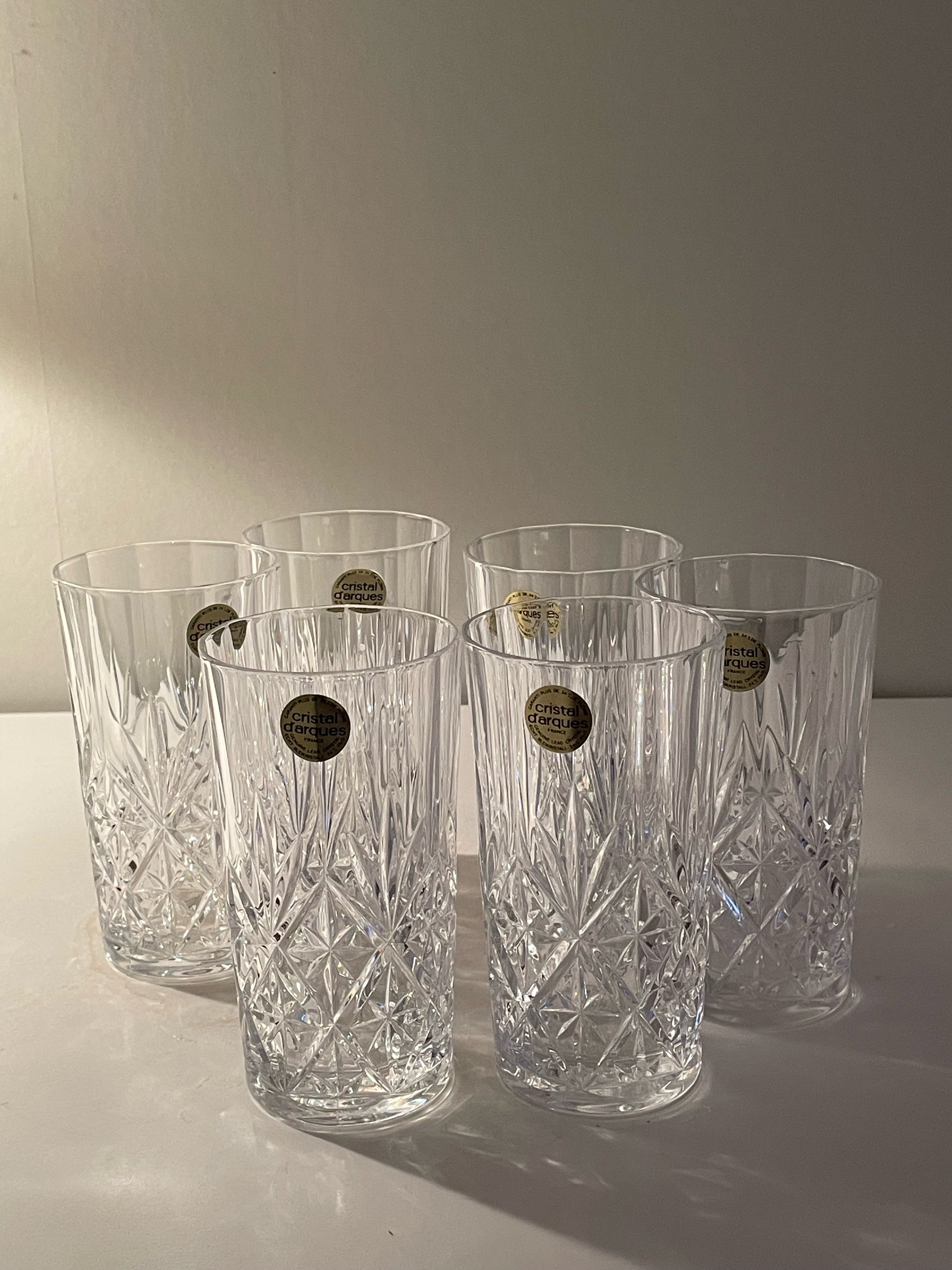 Sex st vintage kristall glas från Christal D’ argus i nyskick.